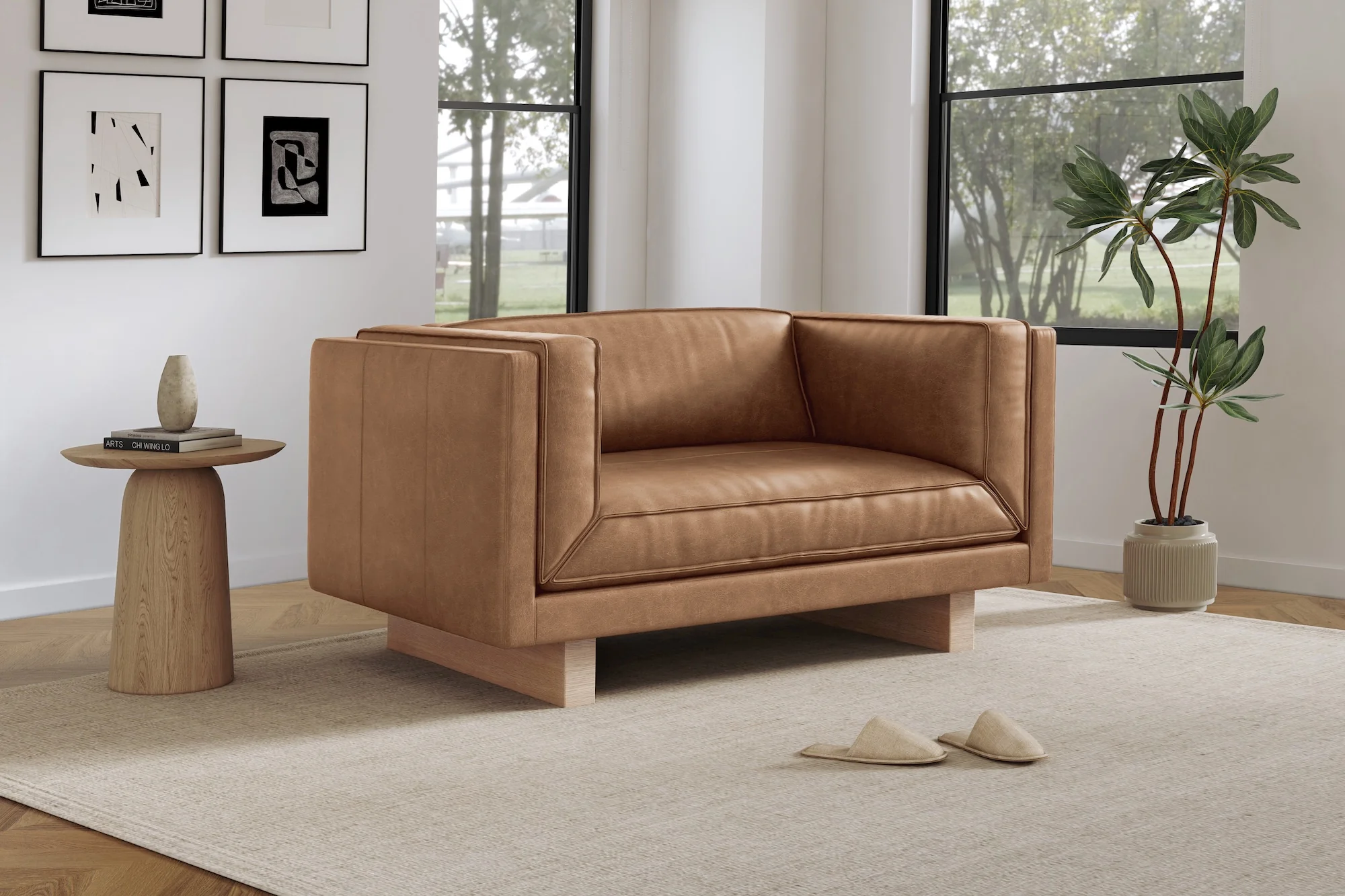 Alaina Leather Accent Chair - Image 2