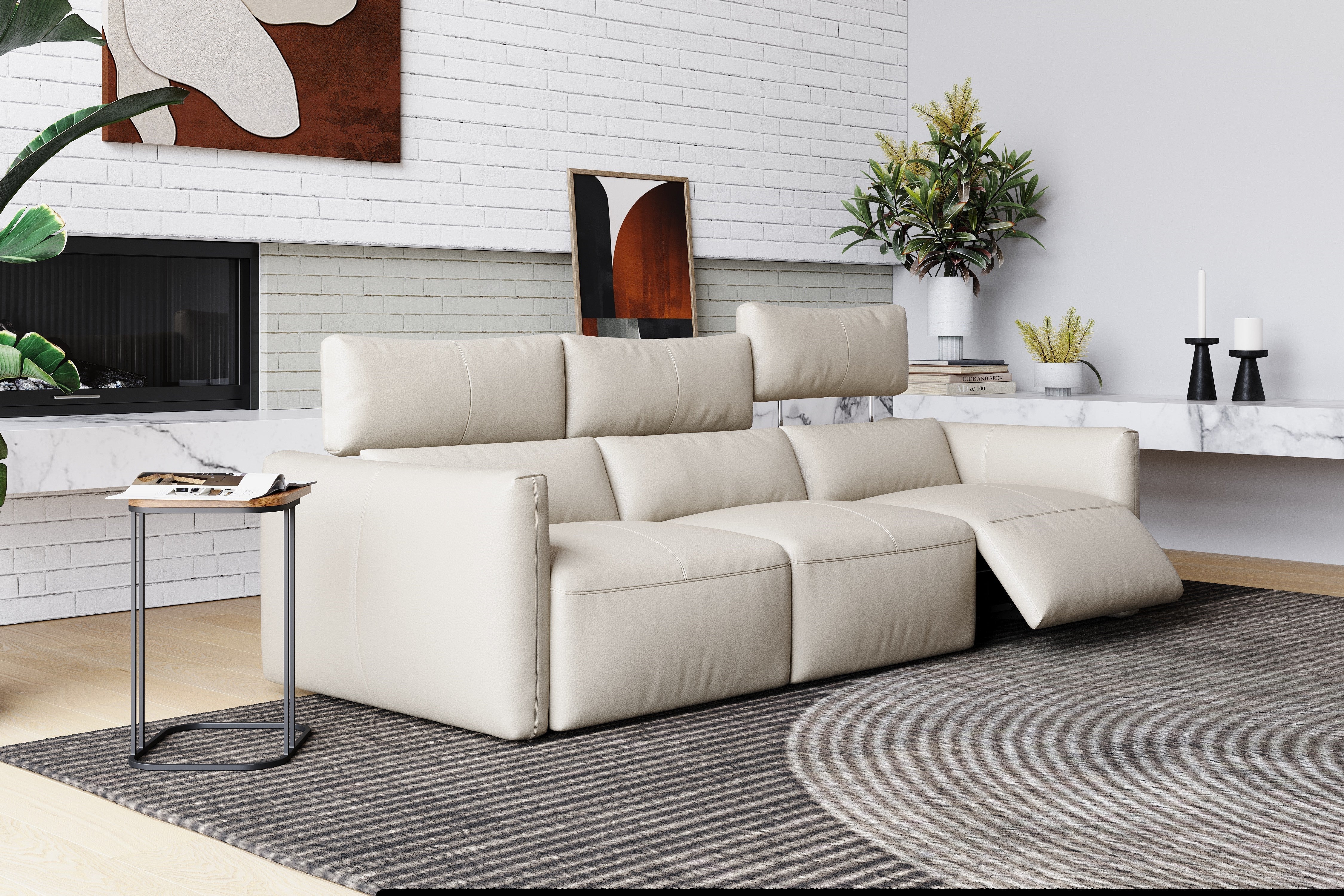 Alessia Leather Recliner Lounge - Image 2