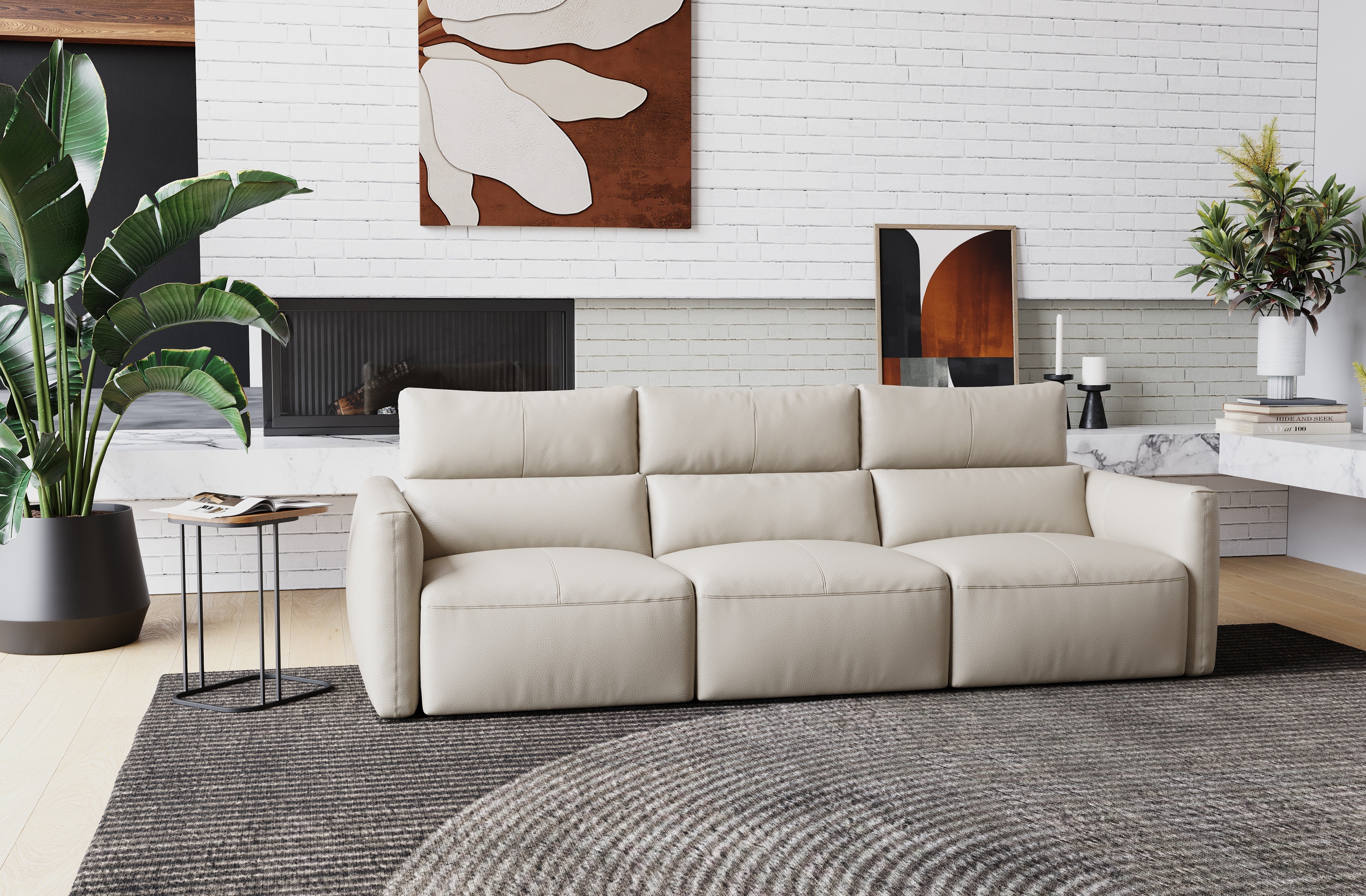 Alessia Leather Recliner Lounge - Image 4
