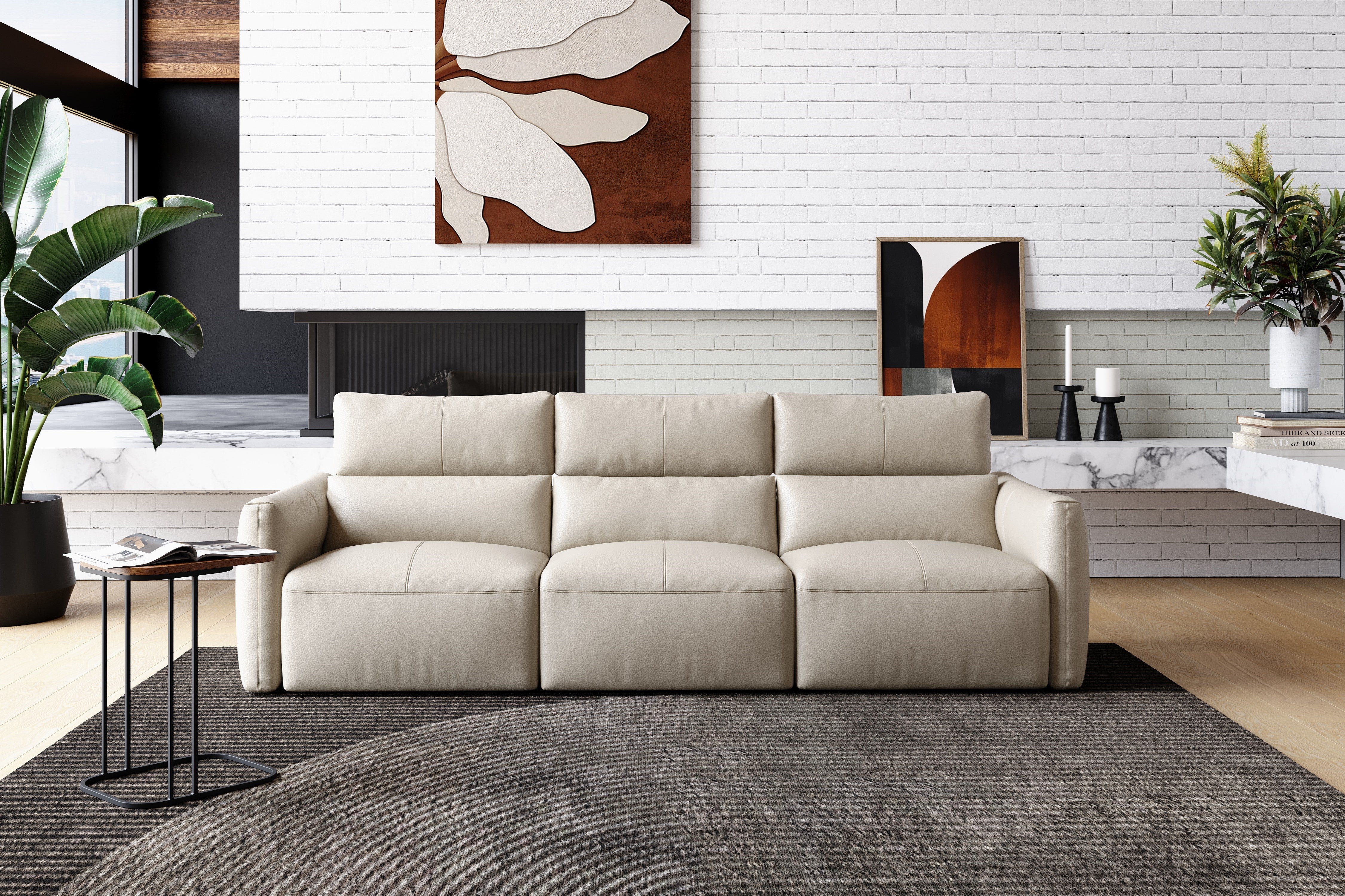 Alessia Leather Recliner Lounge - Image 5
