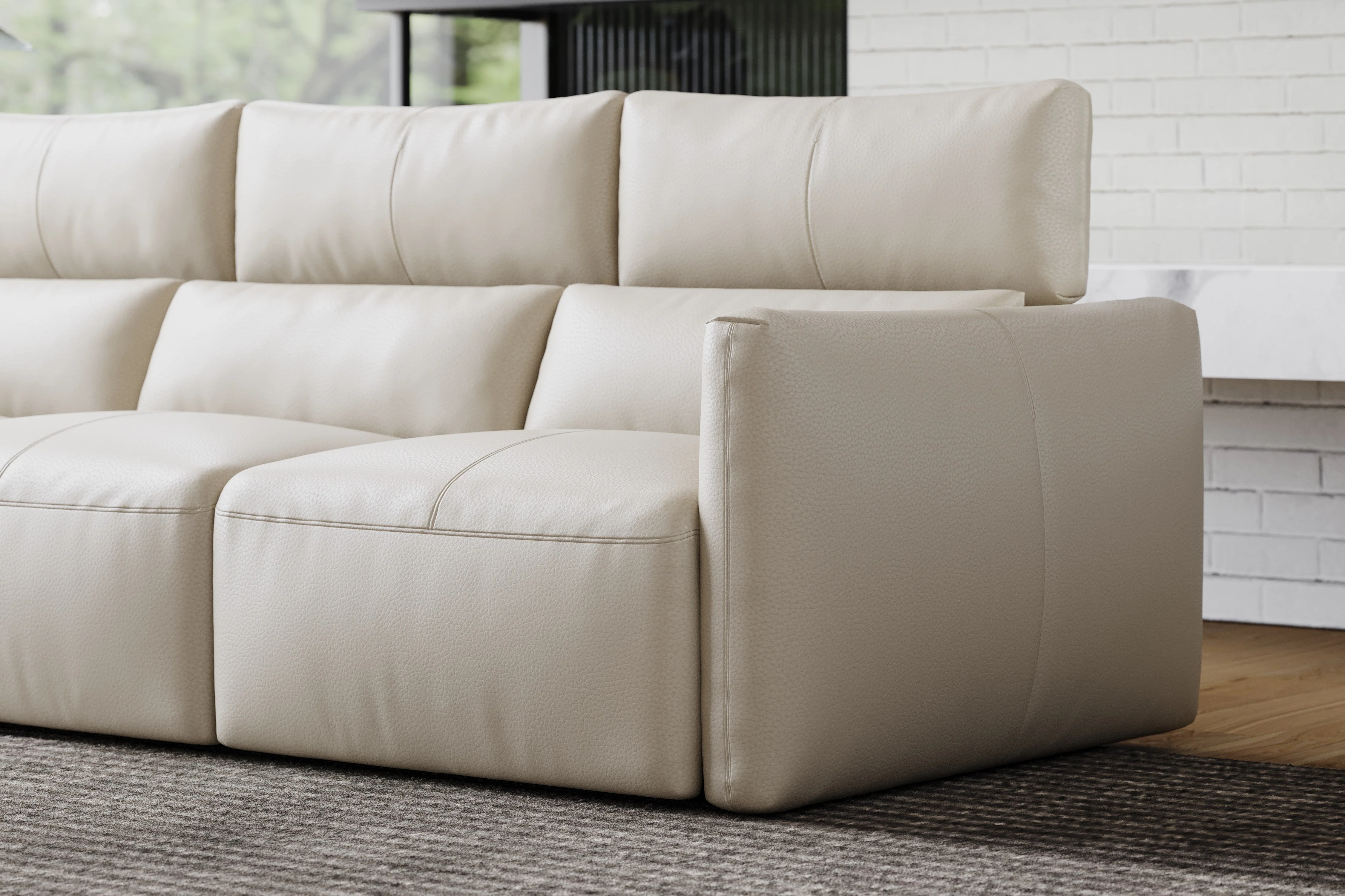 Alessia Leather Recliner Lounge - Image 6