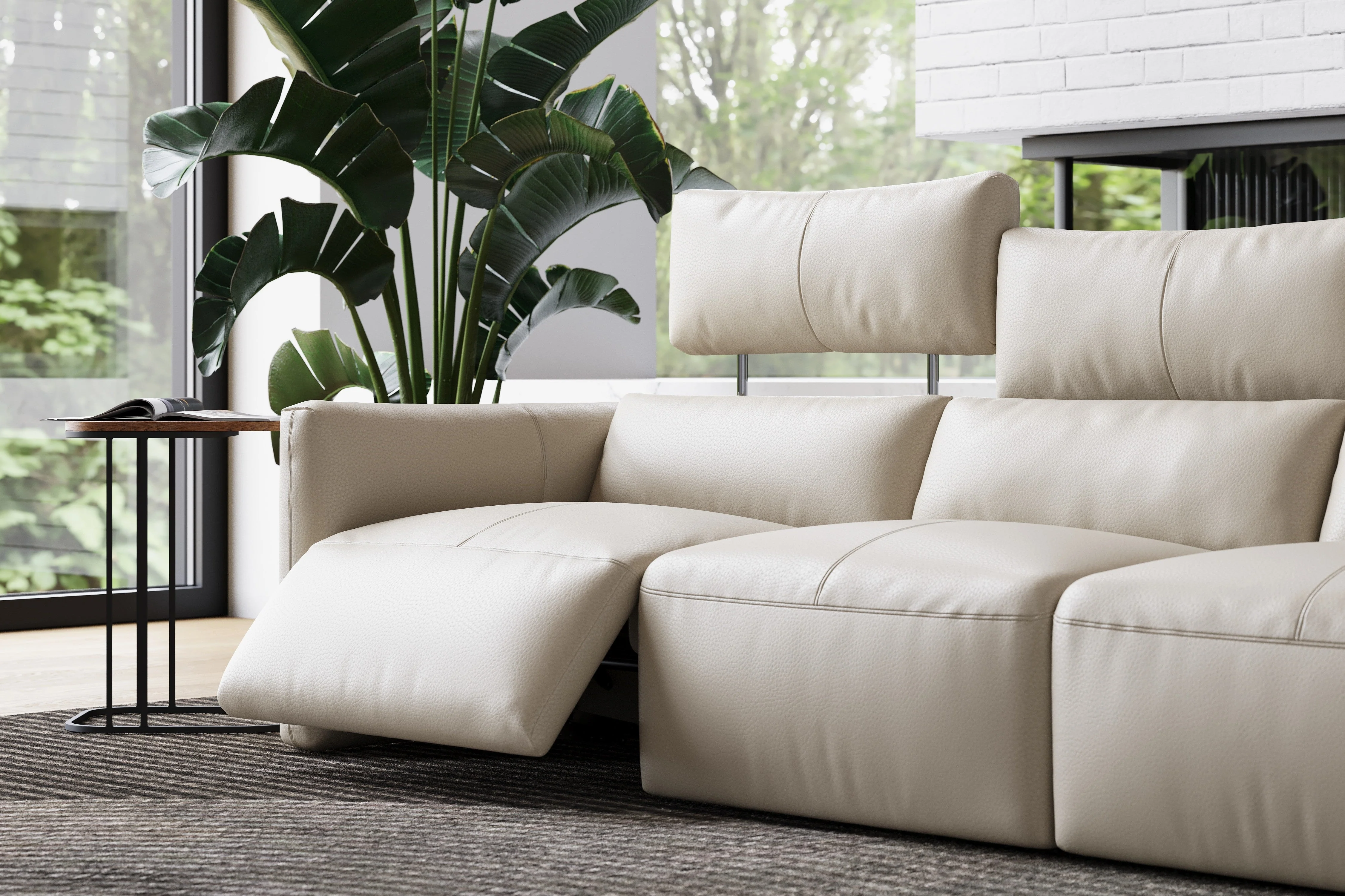 Alessia Leather Recliner Lounge - Image 7