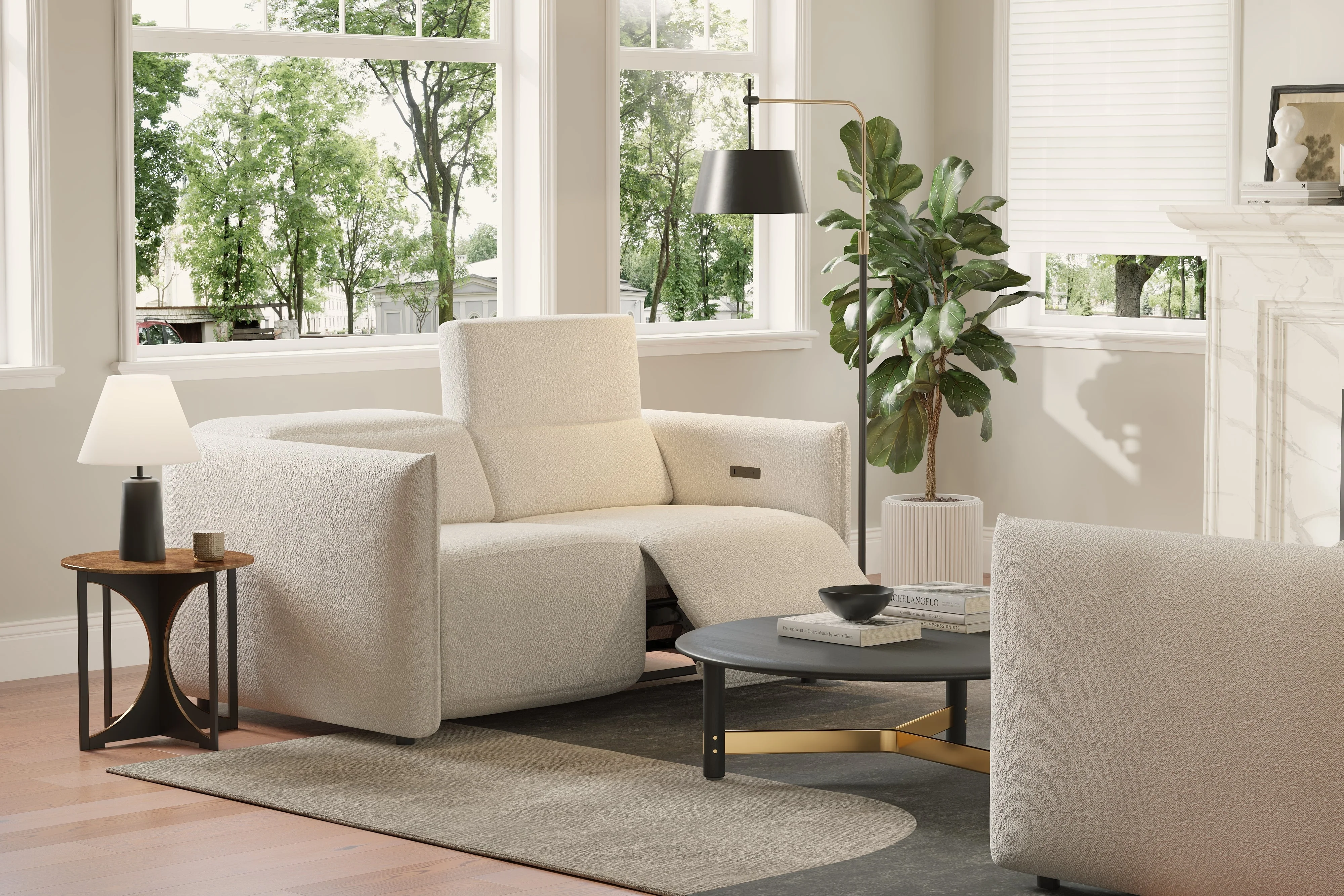 Alexandra Boucle Recliner Lounge - Image 4