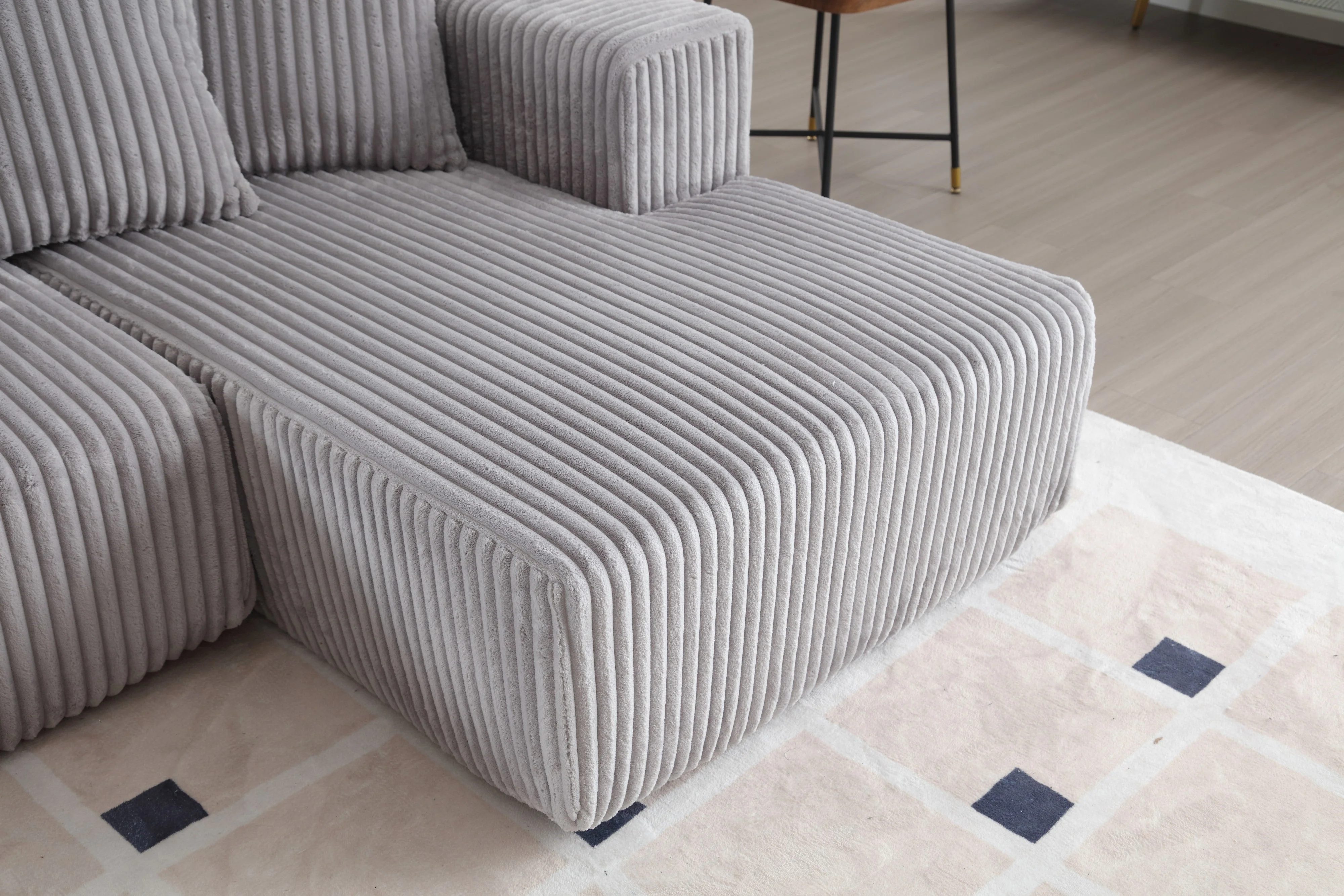 Alexus Corduroy Fabric Sectional Lounge - Image 18