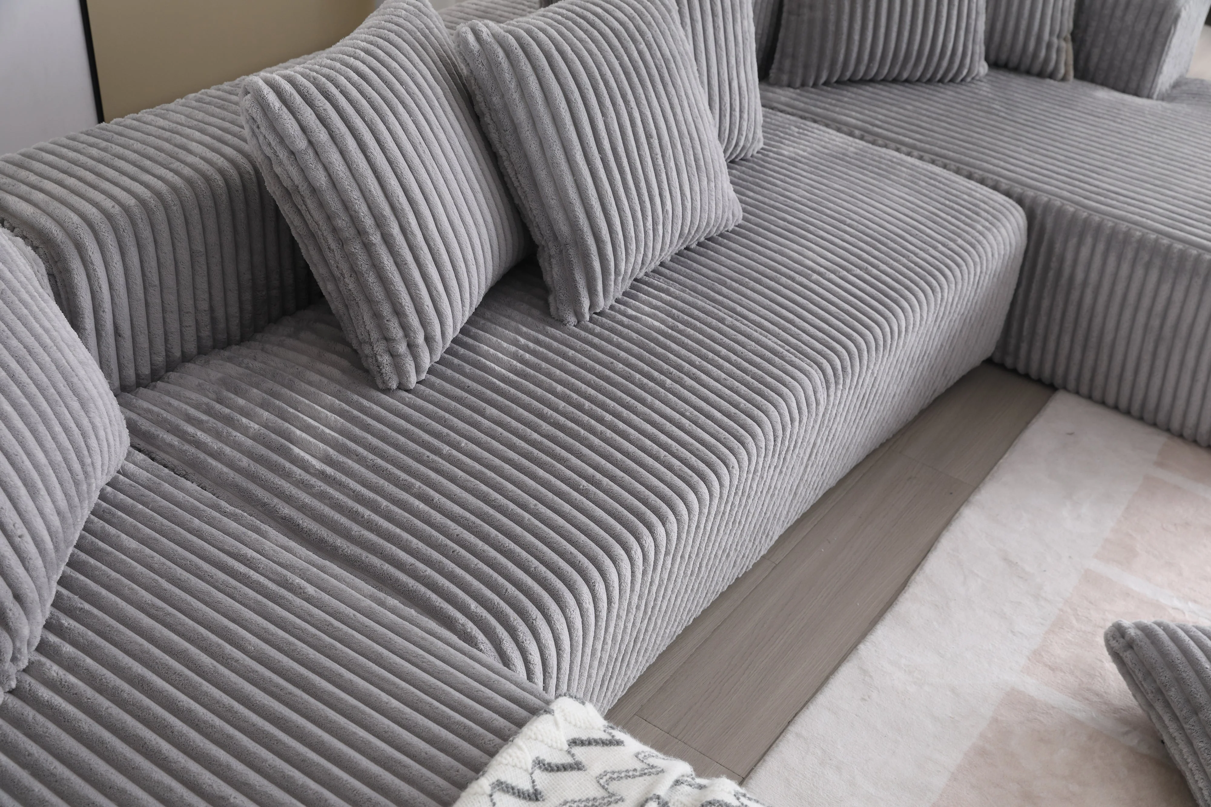 Alexus Corduroy Fabric Sectional Lounge - Image 26