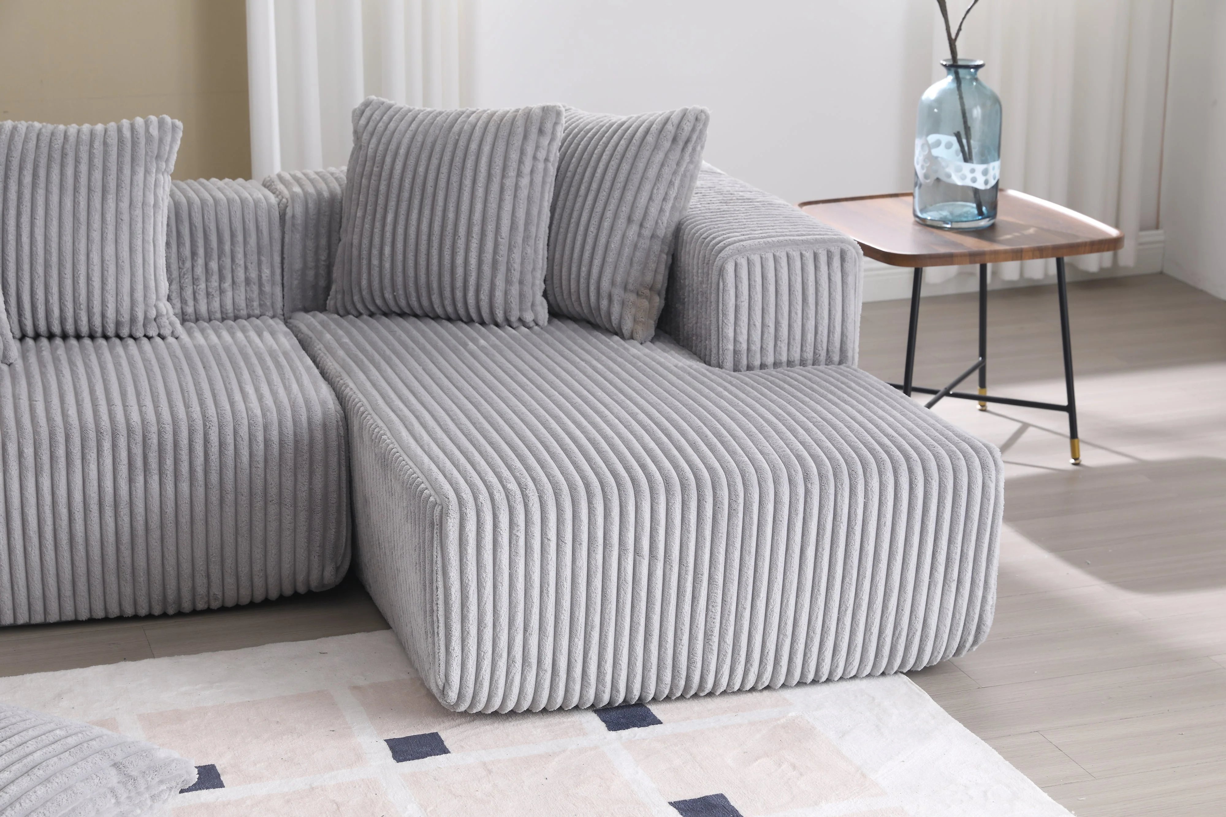 Alexus Corduroy Fabric Sectional Lounge - Image 27