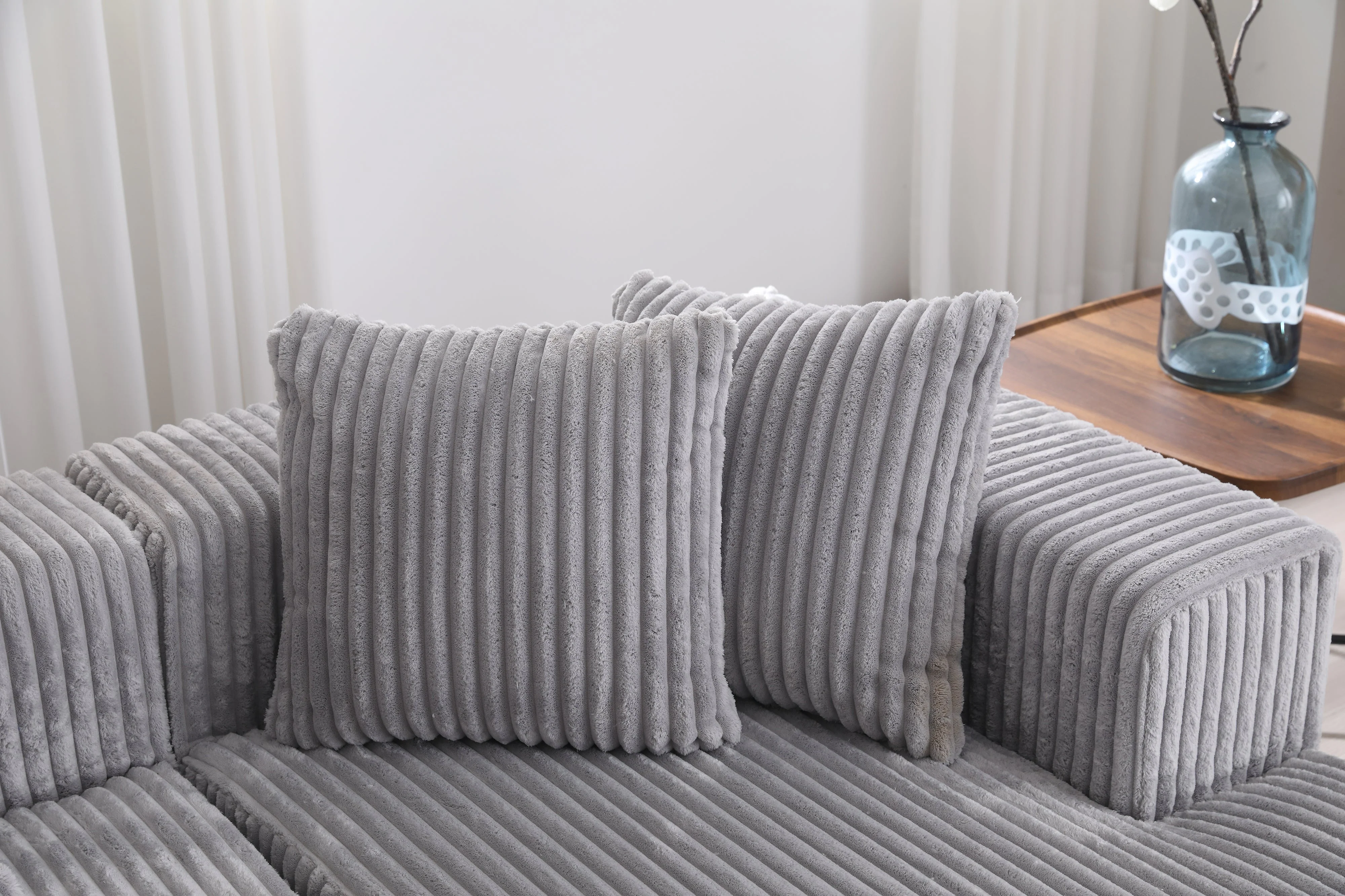 Alexus Corduroy Fabric Sectional Lounge - Image 29