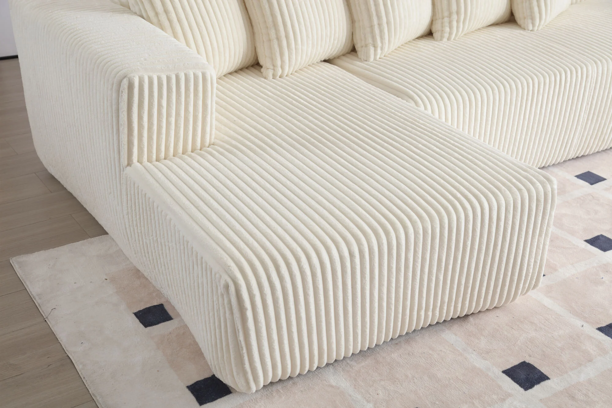 Alexus Corduroy Fabric Sectional Lounge - Image 38