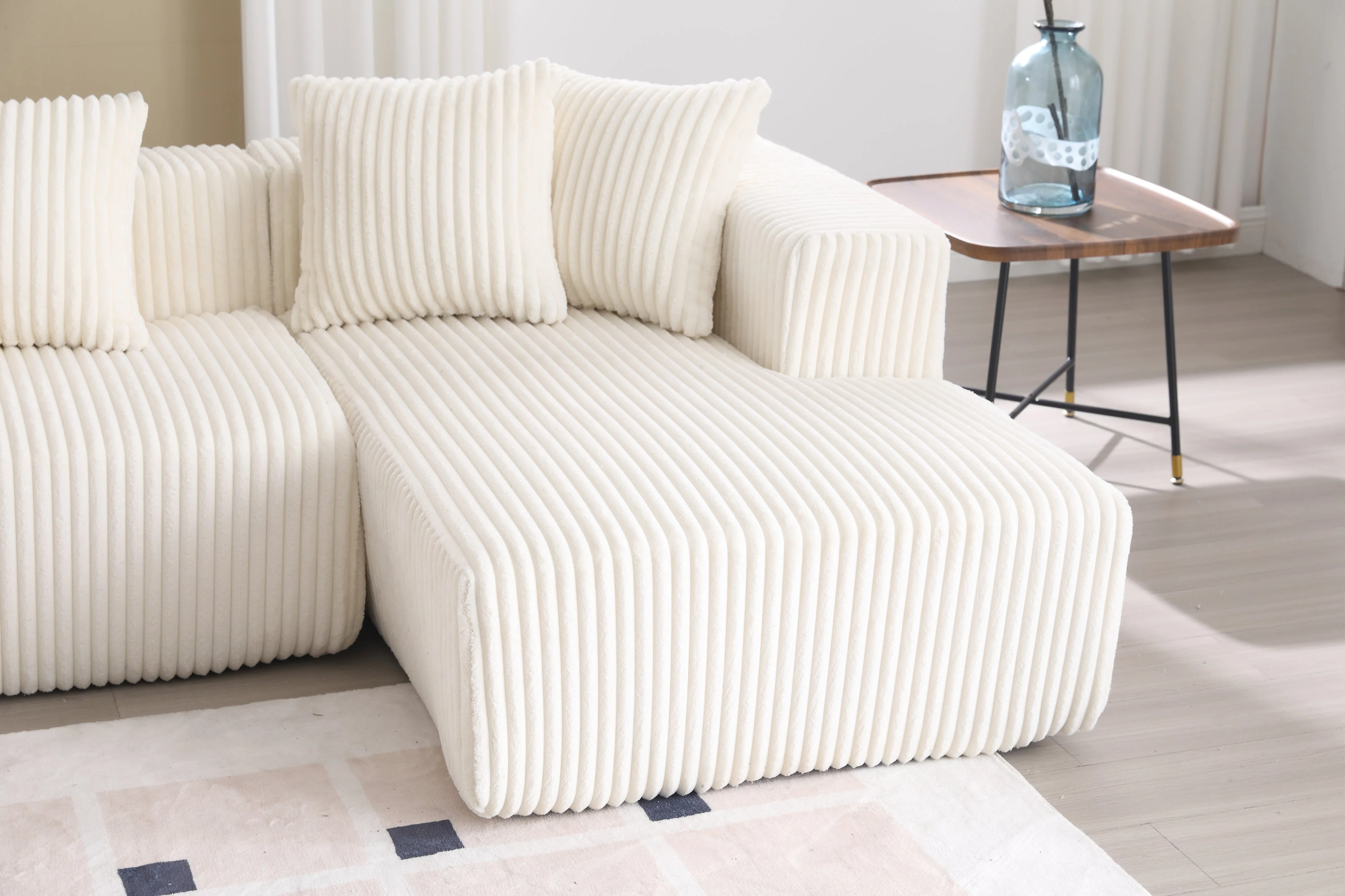 Alexus Corduroy Fabric Sectional Lounge - Image 57