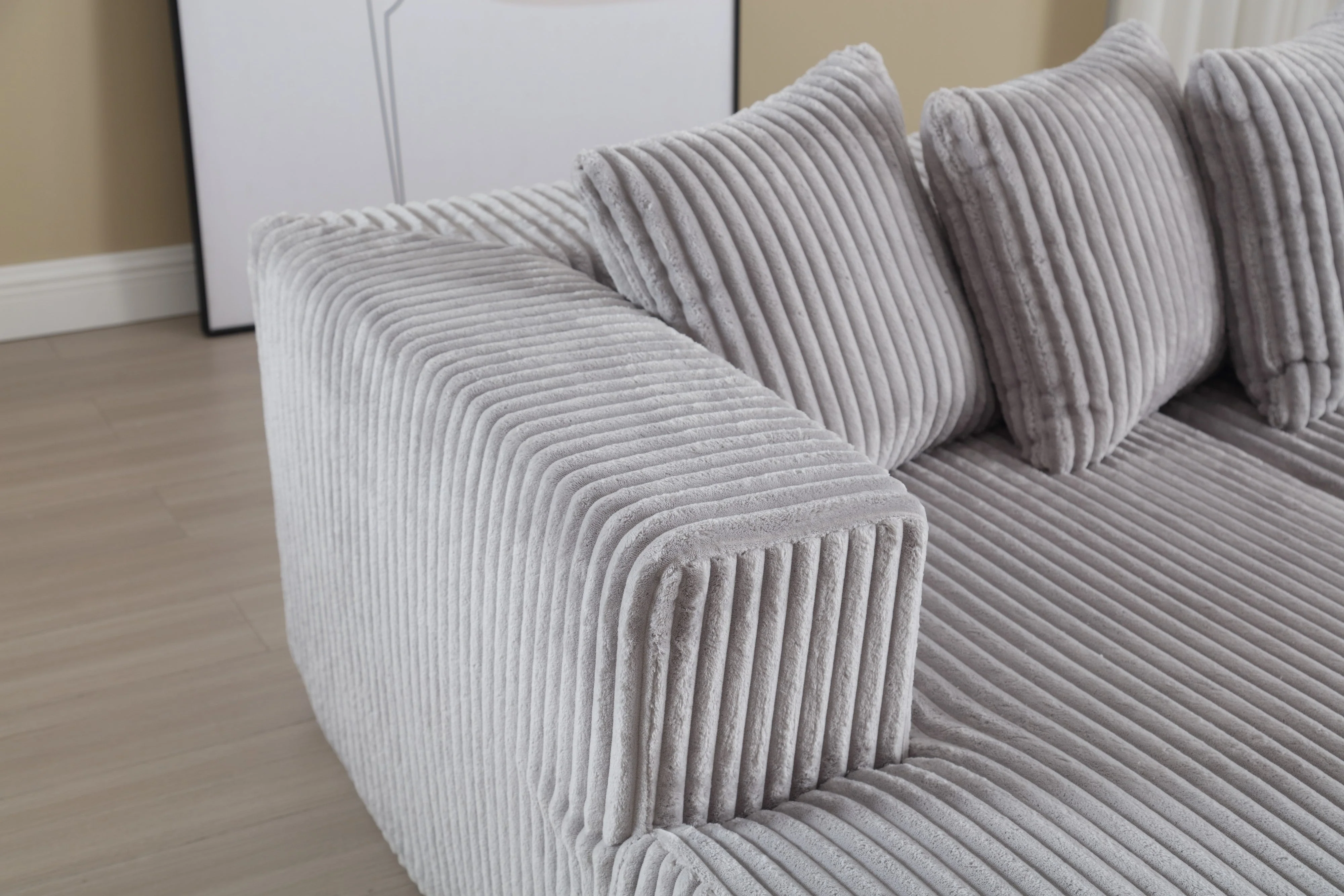 Alexus Corduroy Fabric Sectional Lounge - Image 6