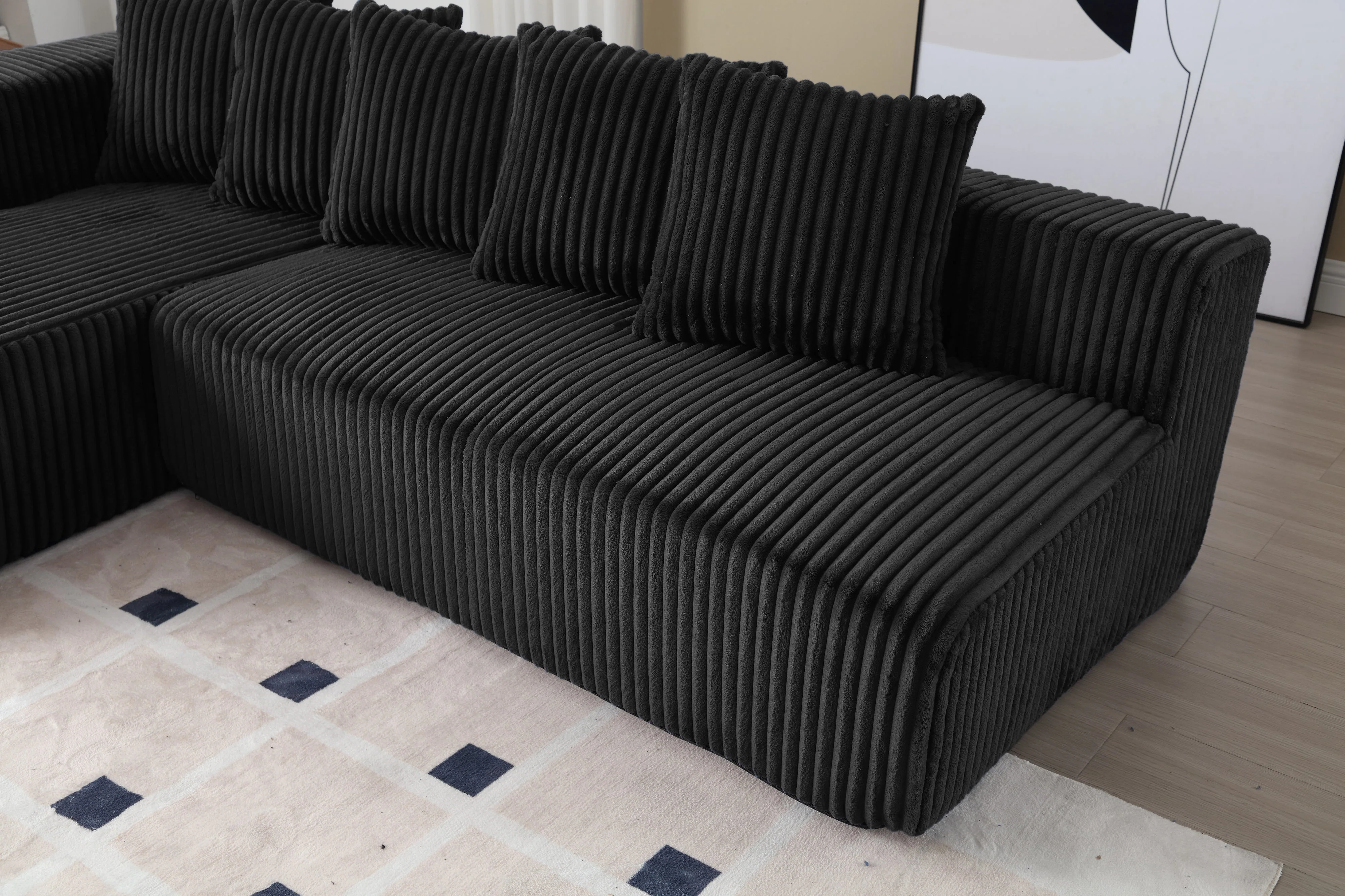 Alexus Corduroy Fabric Sectional Lounge - Image 69