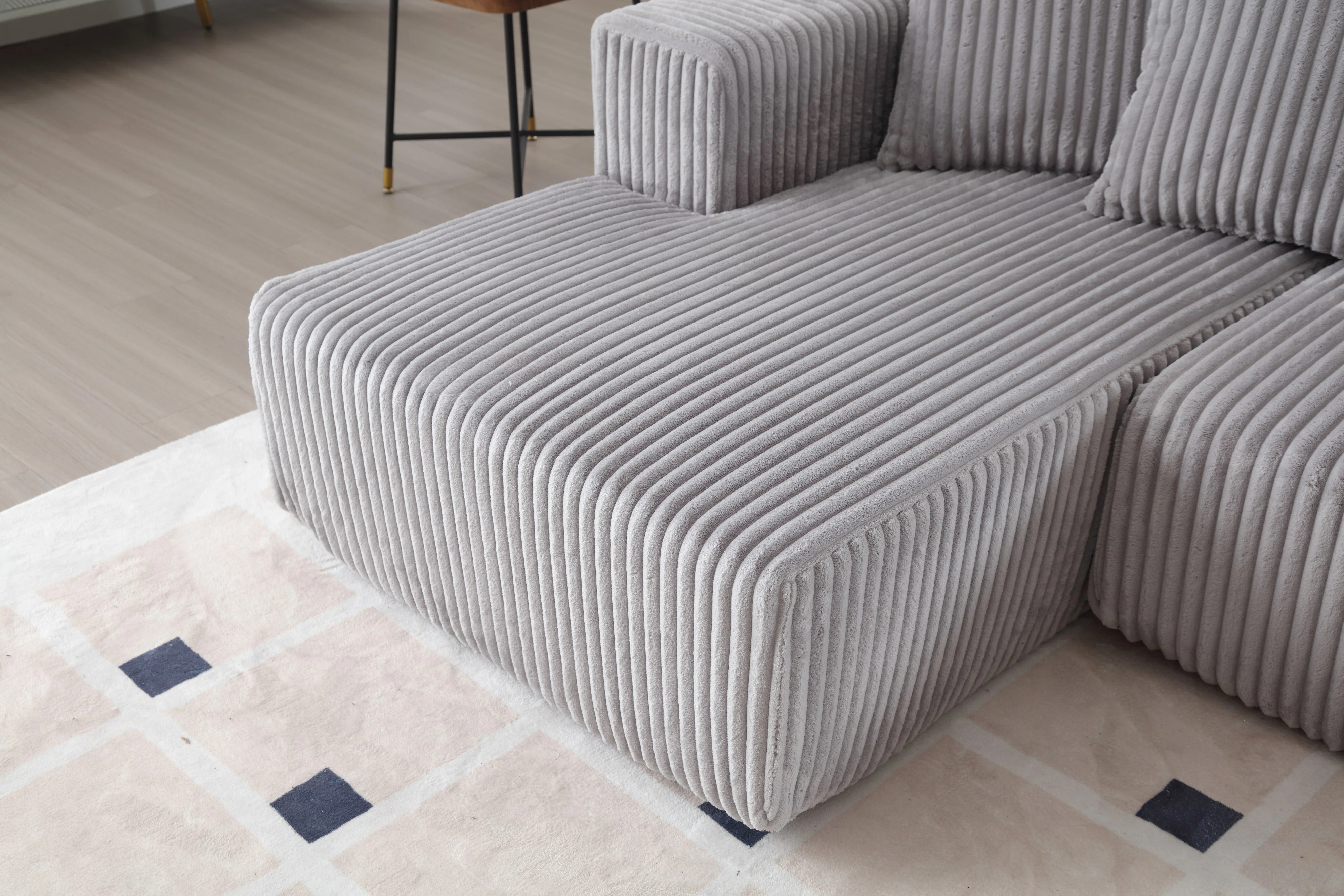 Alexus Corduroy Fabric Sectional Lounge - Image 7