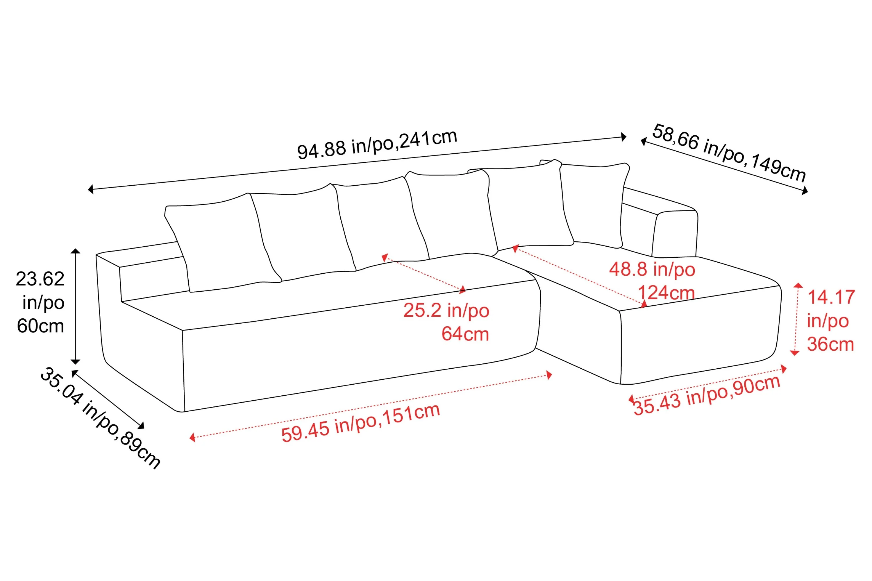 Alexus Corduroy Fabric Sectional Lounge - Image 76