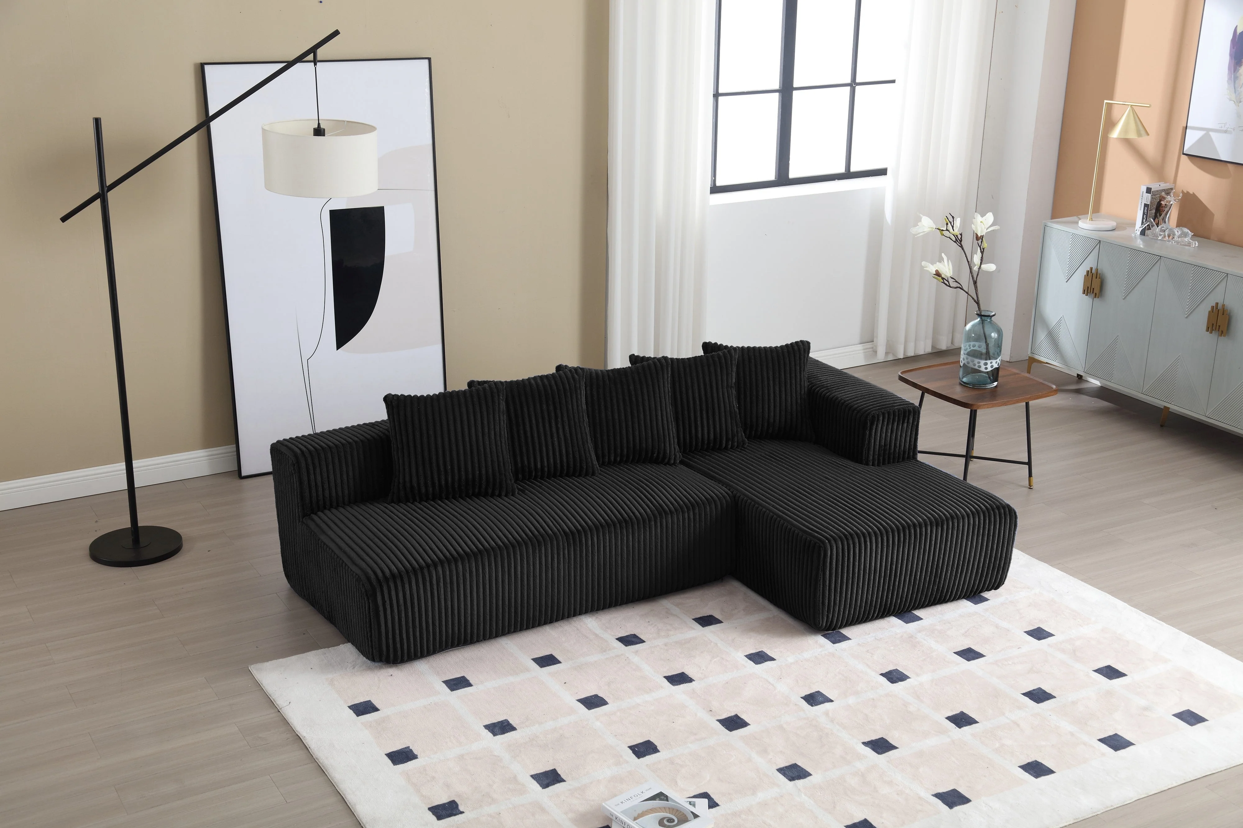 Alexus Corduroy Fabric Sectional Lounge - Image 78