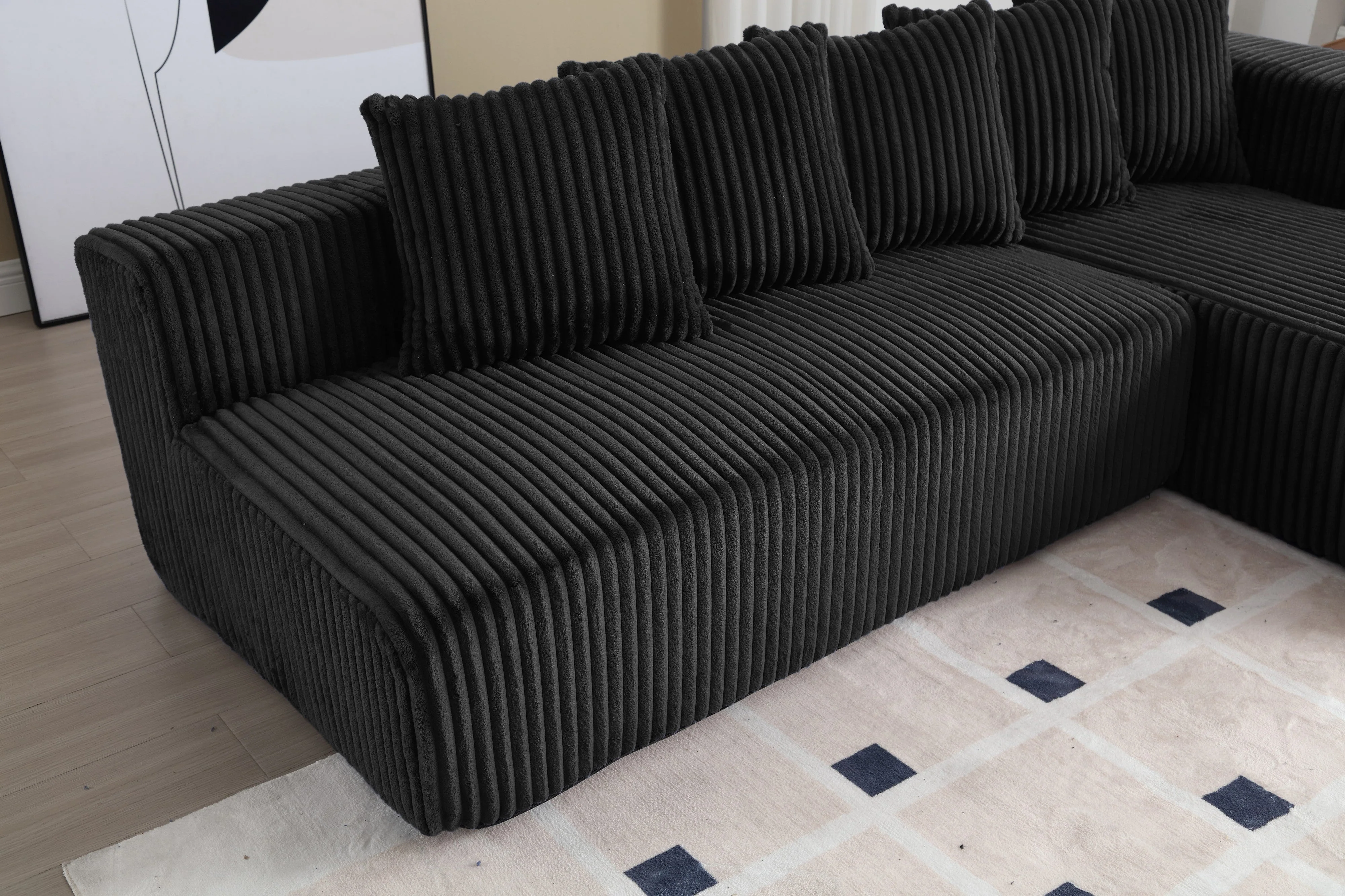 Alexus Corduroy Fabric Sectional Lounge - Image 79