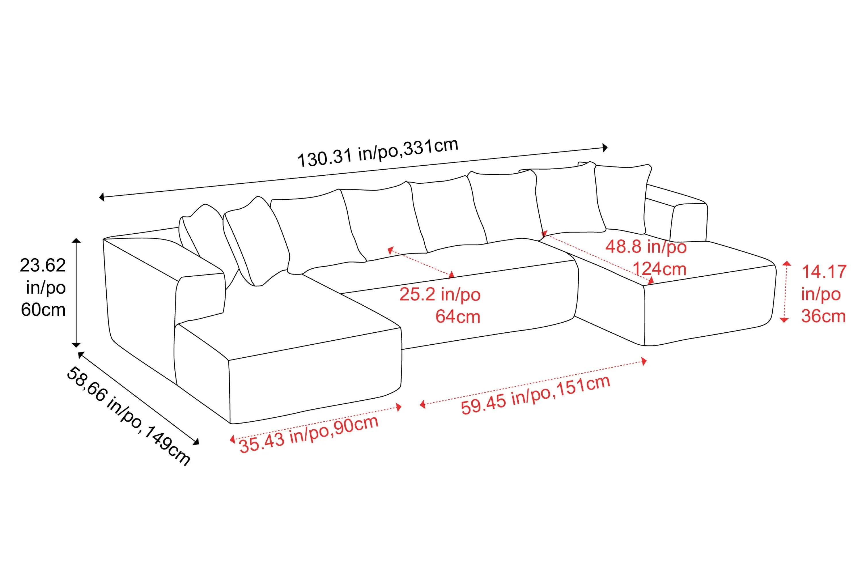 Alexus Corduroy Fabric Sectional Lounge - Image 86