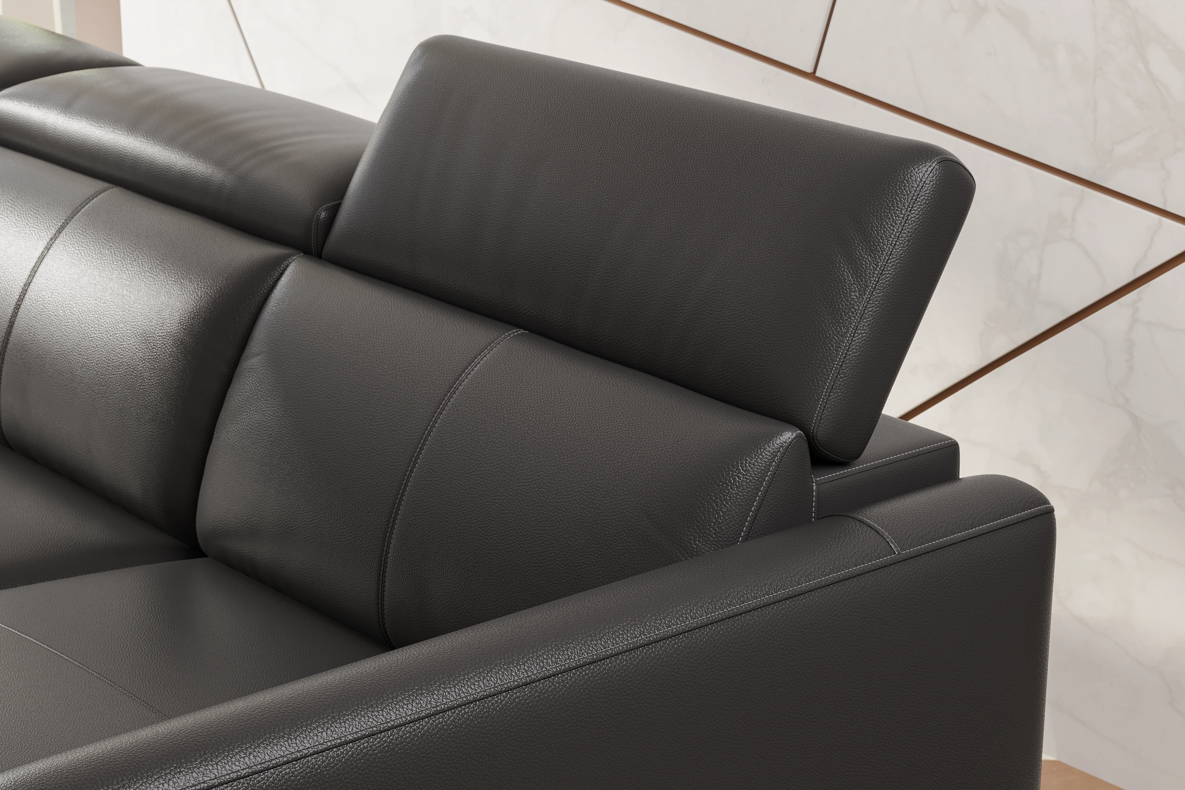 Andria Leather Reclining Sectional Lounge - Image 41