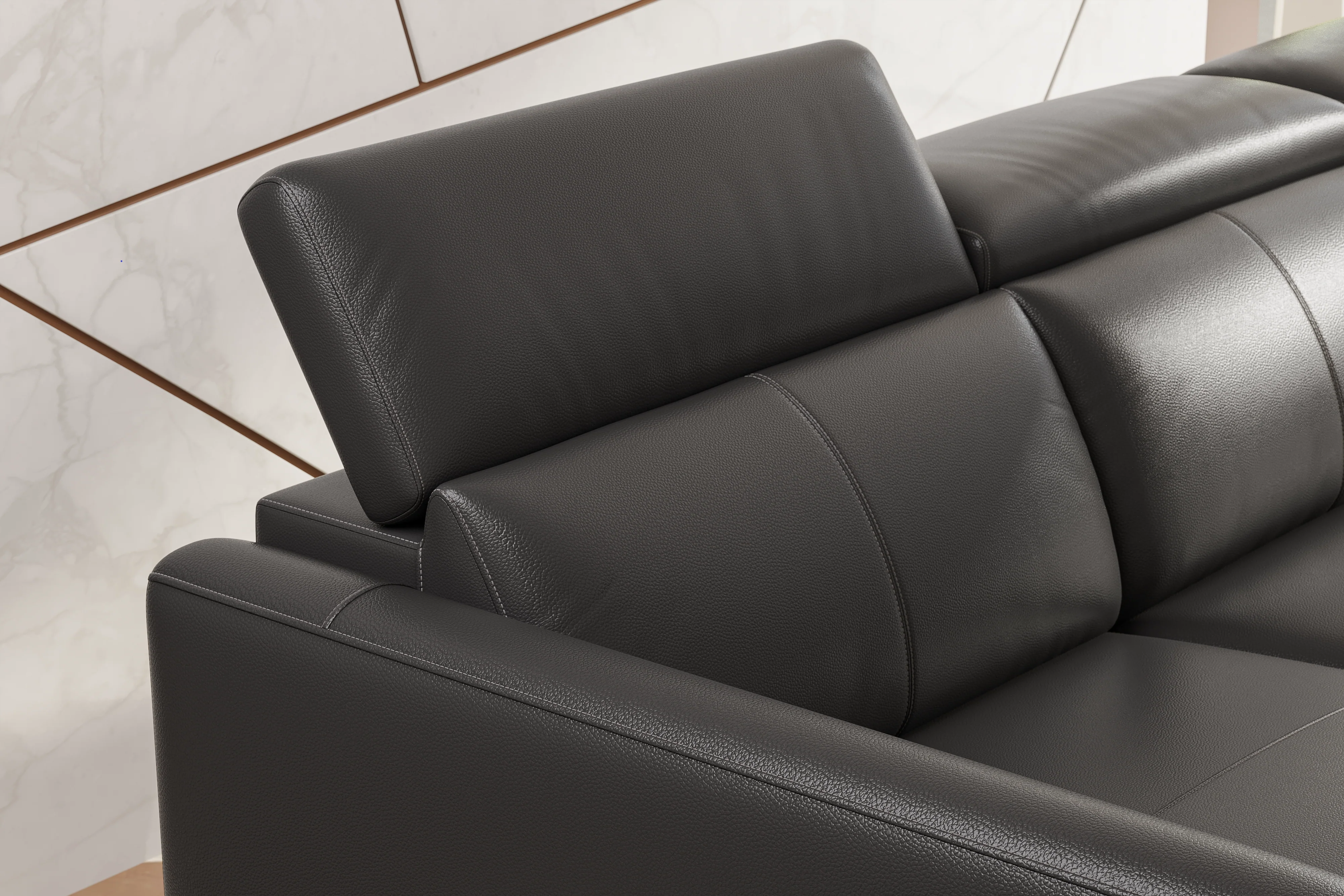 Andria Leather Reclining Sectional Lounge - Image 53