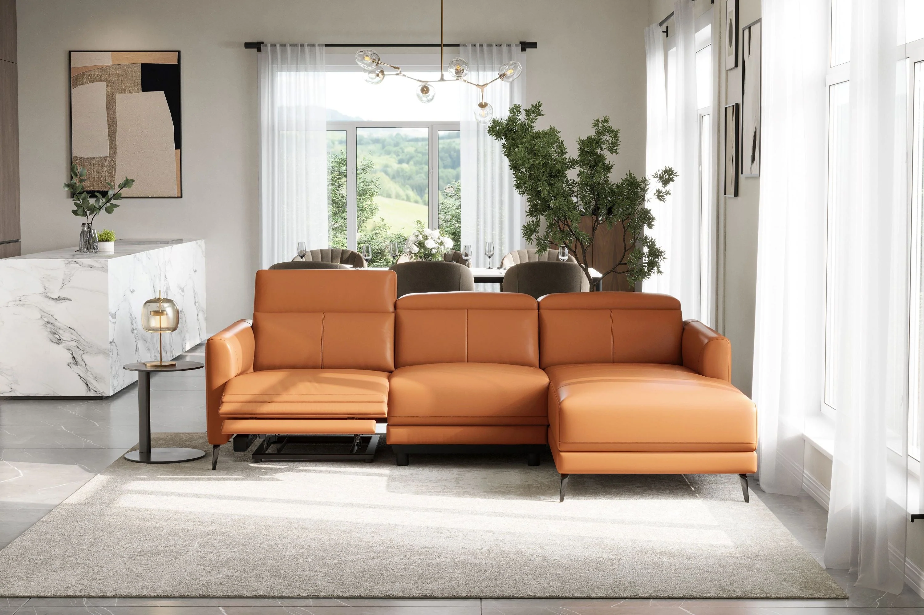 Andria Leather Reclining Sectional Lounge - Image 72