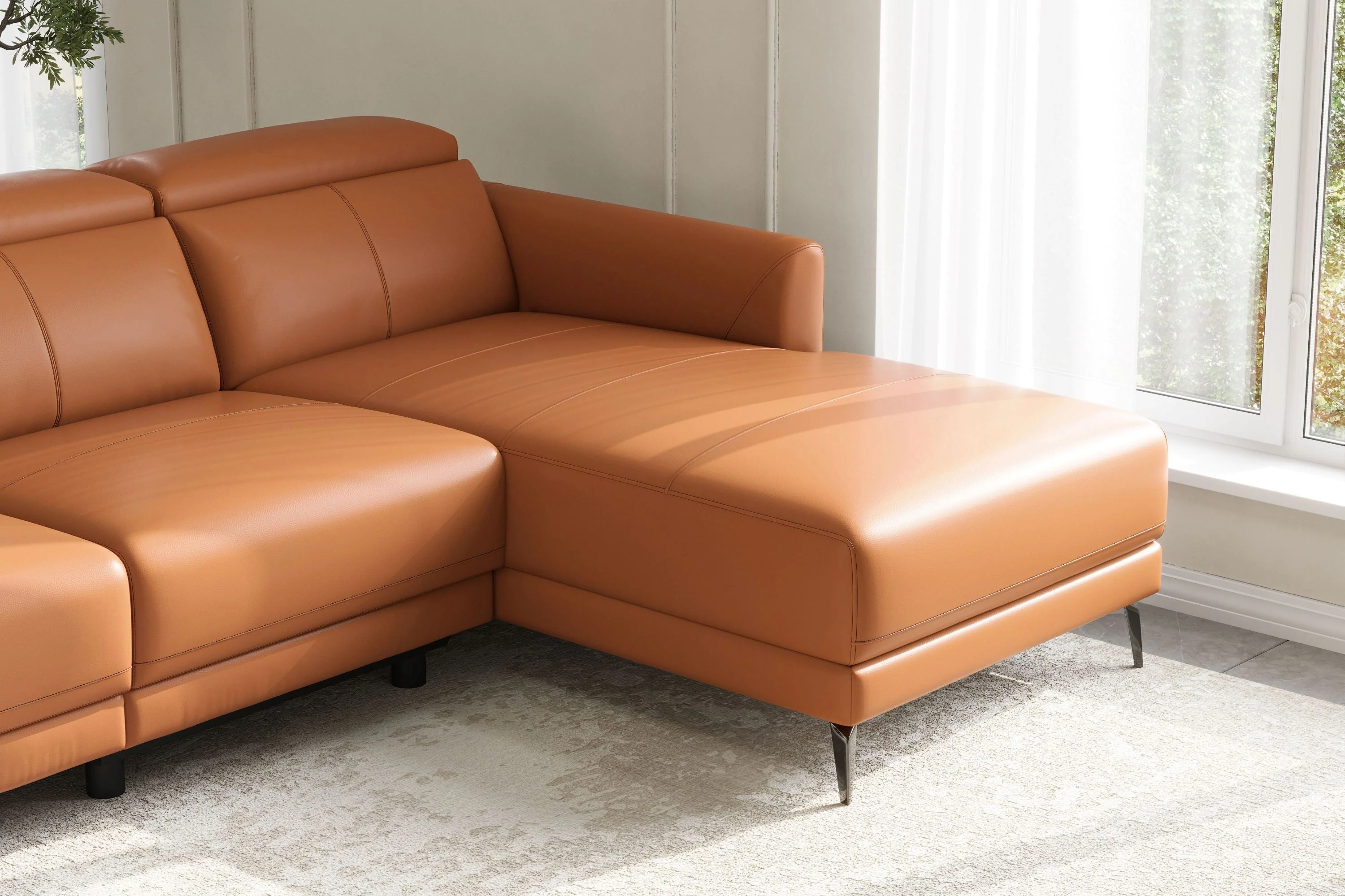 Andria Leather Reclining Sectional Lounge - Image 73
