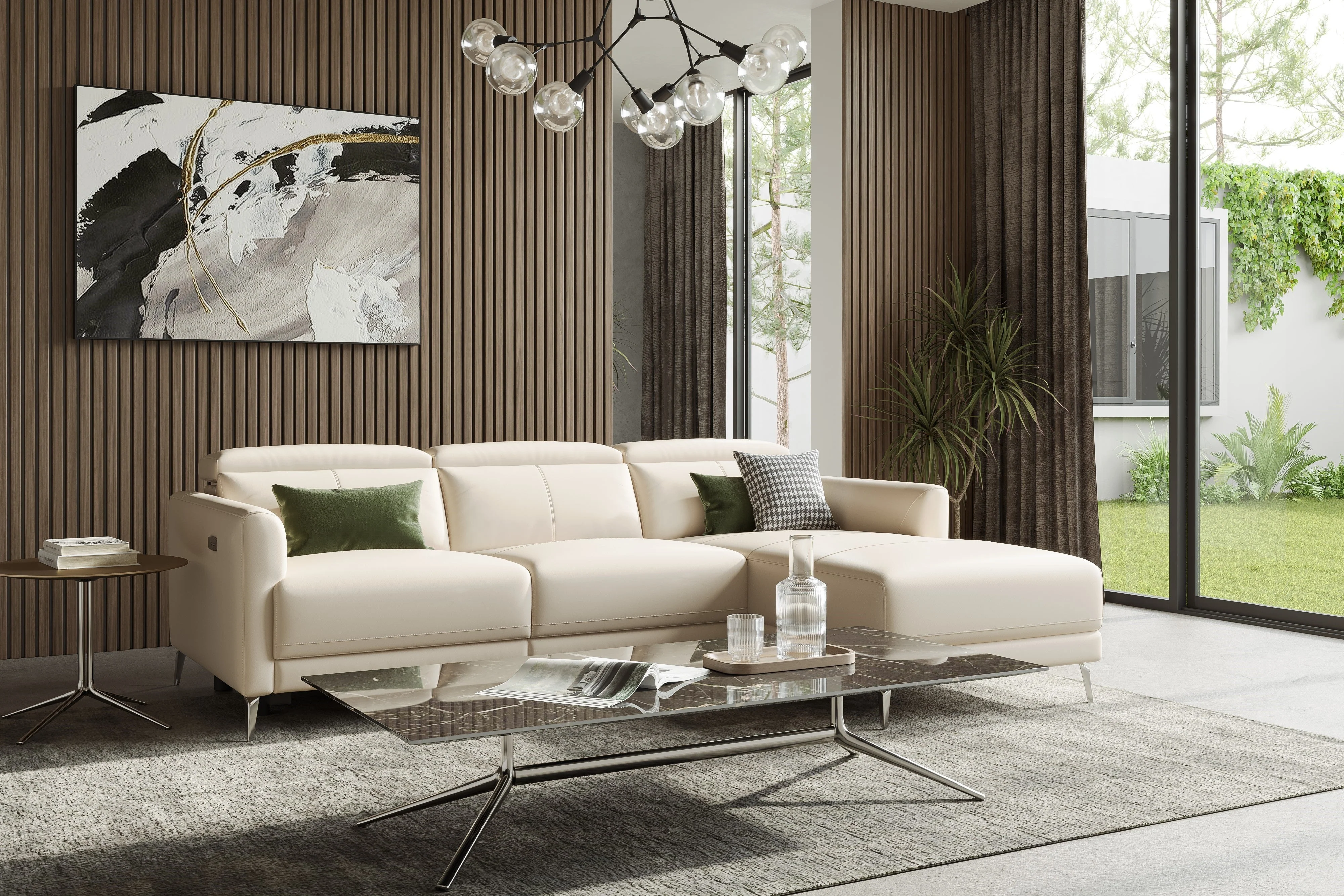 Andria Leather Reclining Sectional Lounge - Image 78