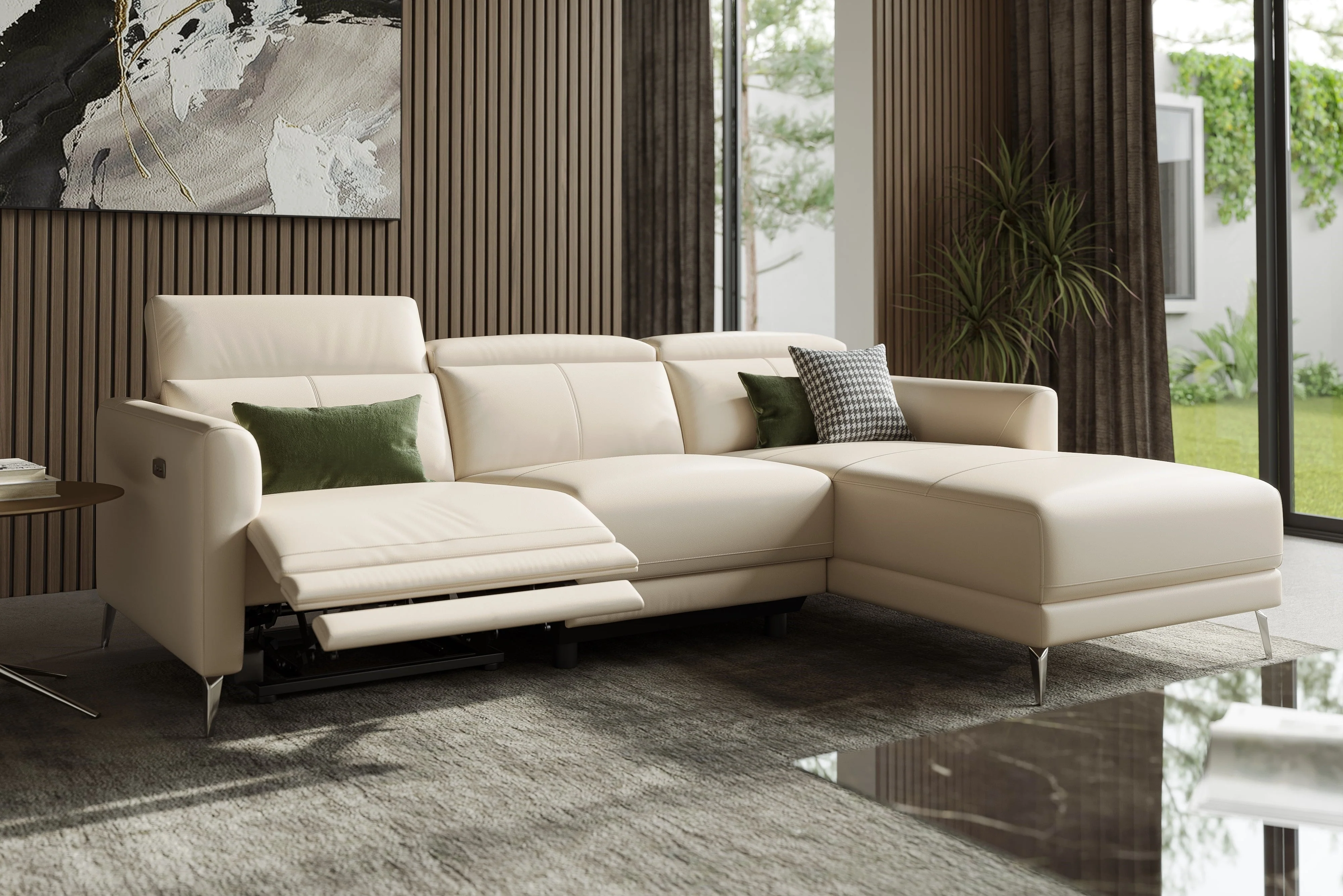 Andria Leather Reclining Sectional Lounge - Image 80