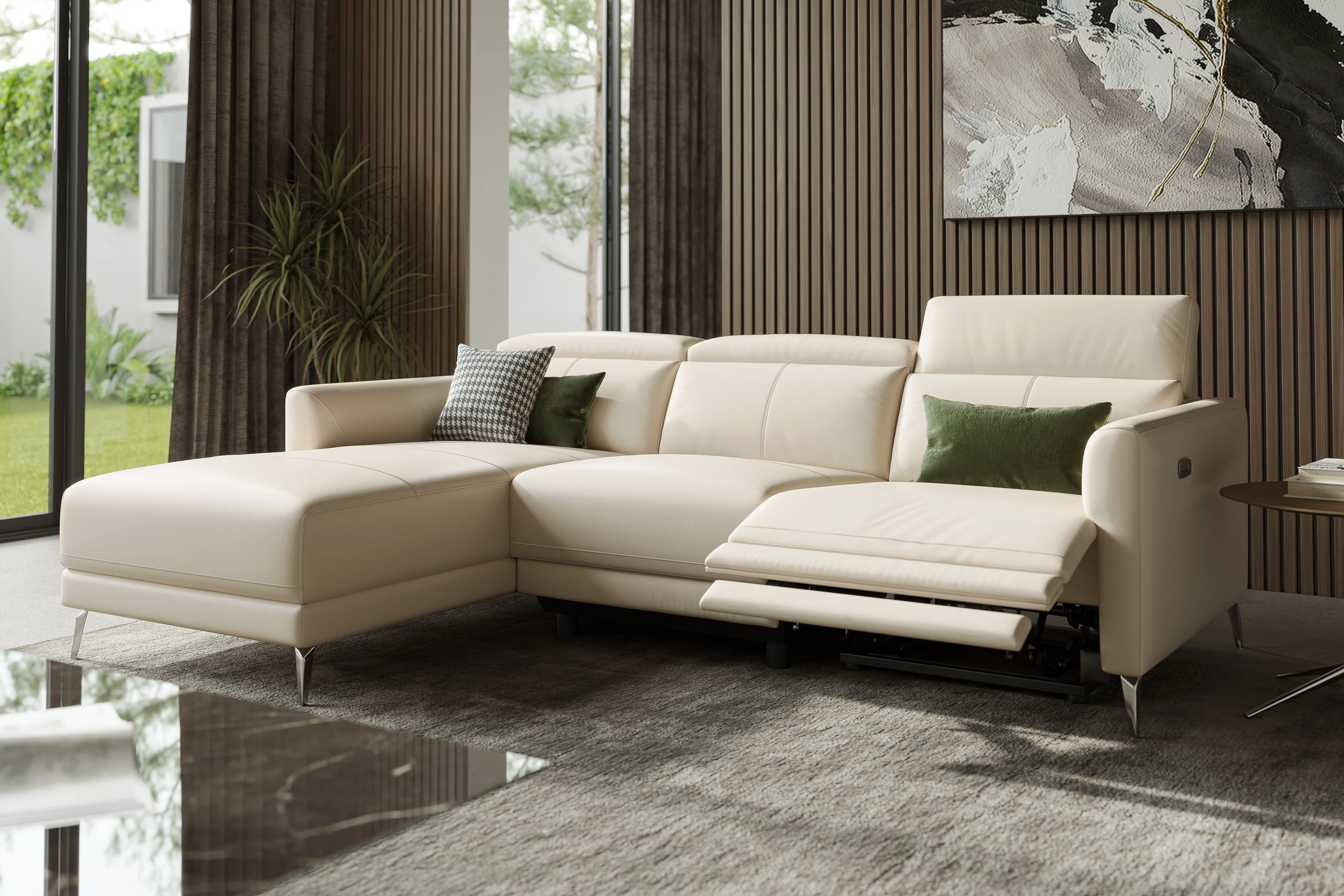 Andria Leather Reclining Sectional Lounge - Image 90
