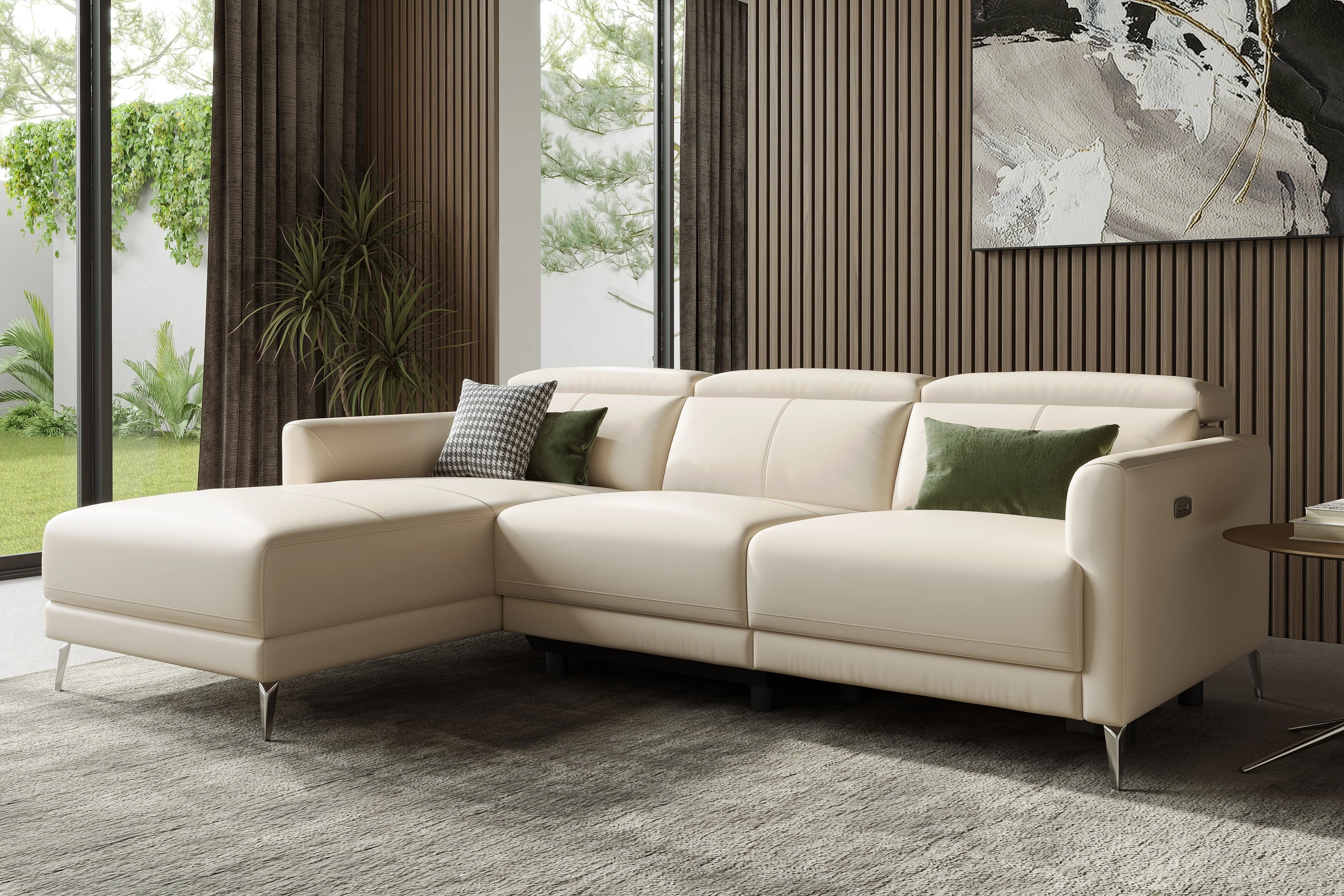 Andria Leather Reclining Sectional Lounge - Image 92
