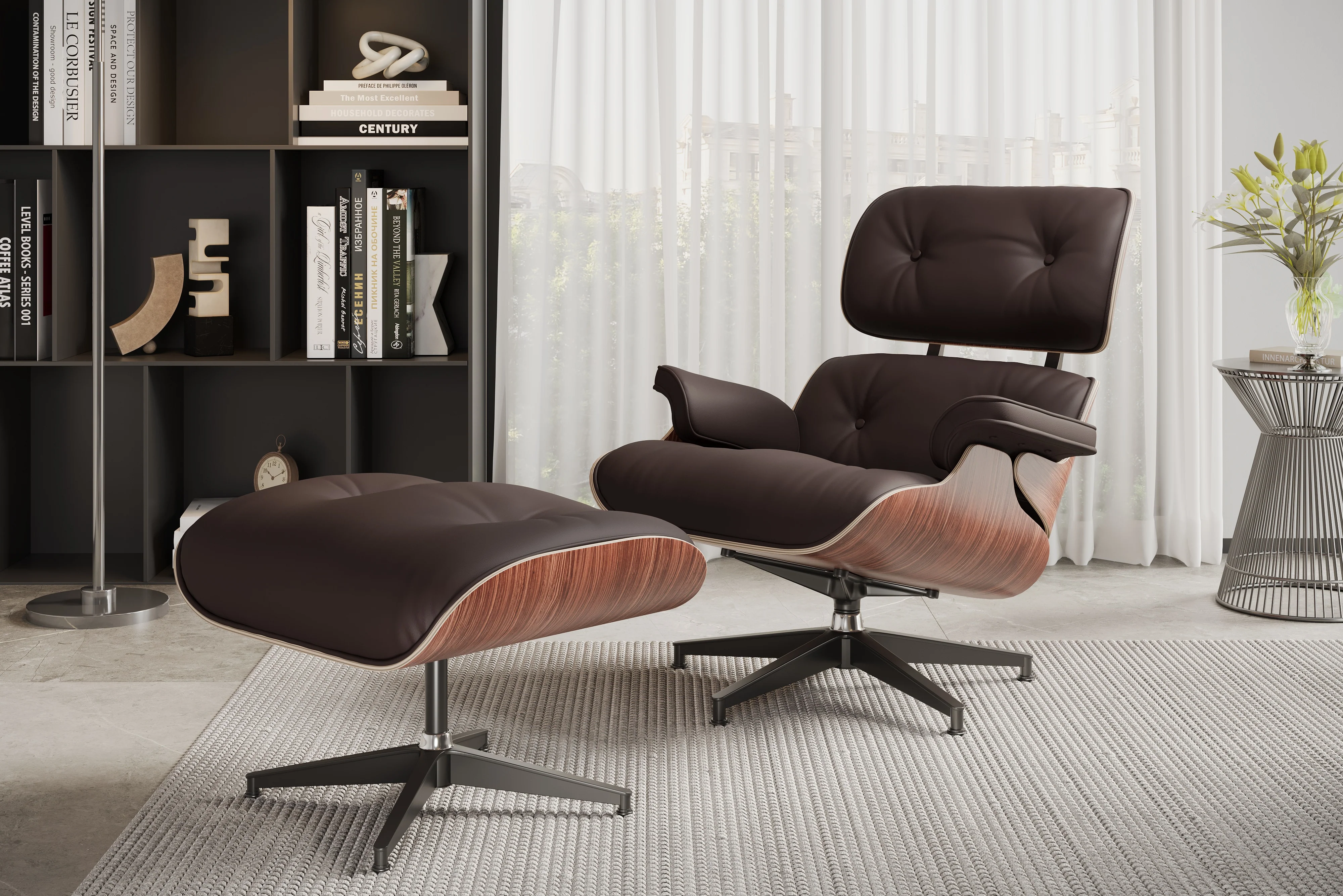 Armoni Leather Chair & Ottoman - Image 15
