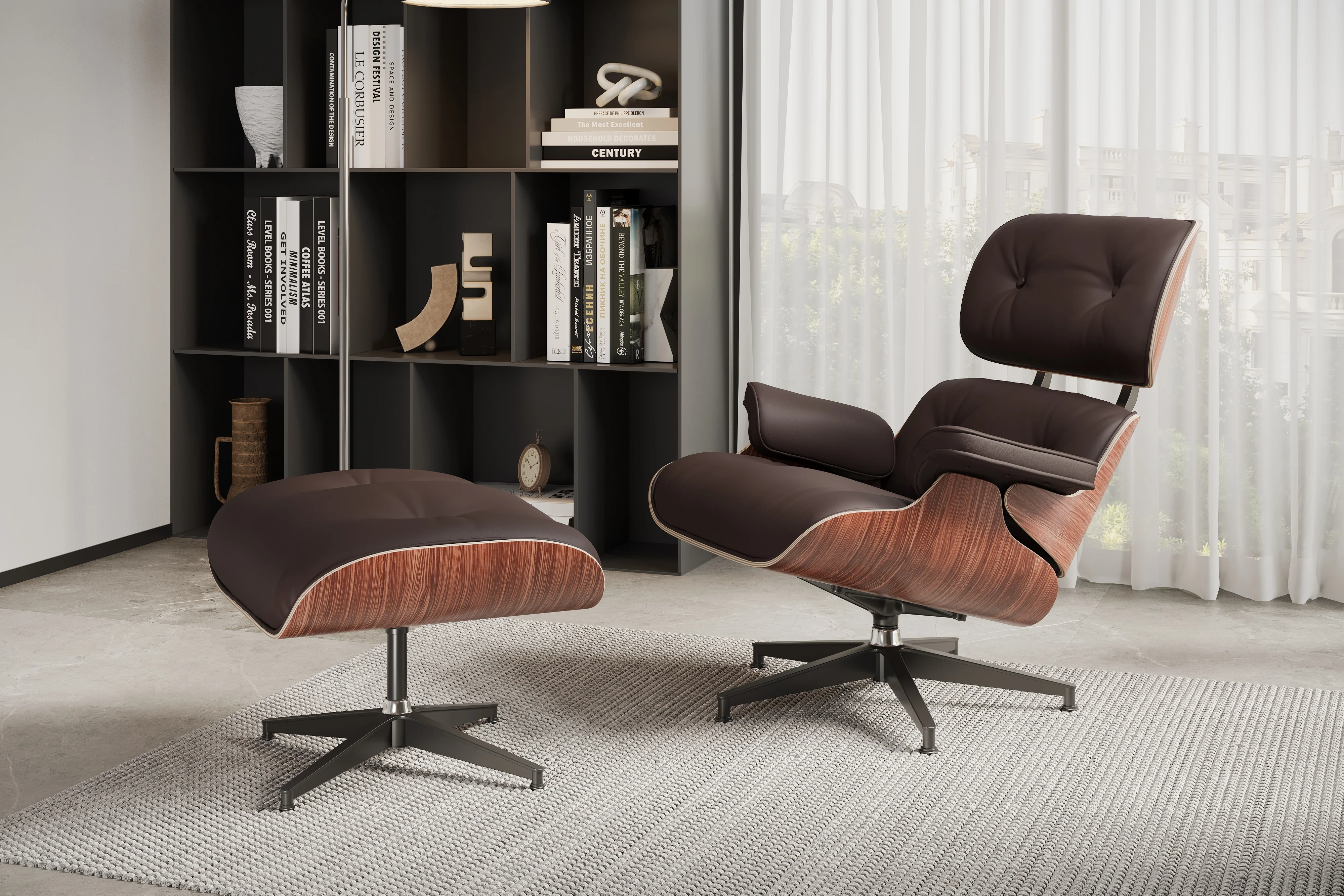 Armoni Leather Chair & Ottoman - Image 16