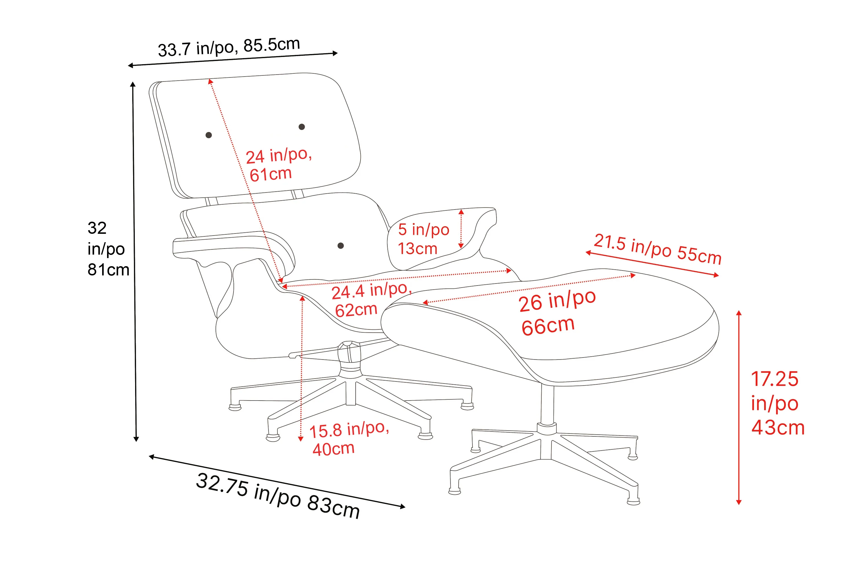Armoni Leather Chair & Ottoman - Image 3