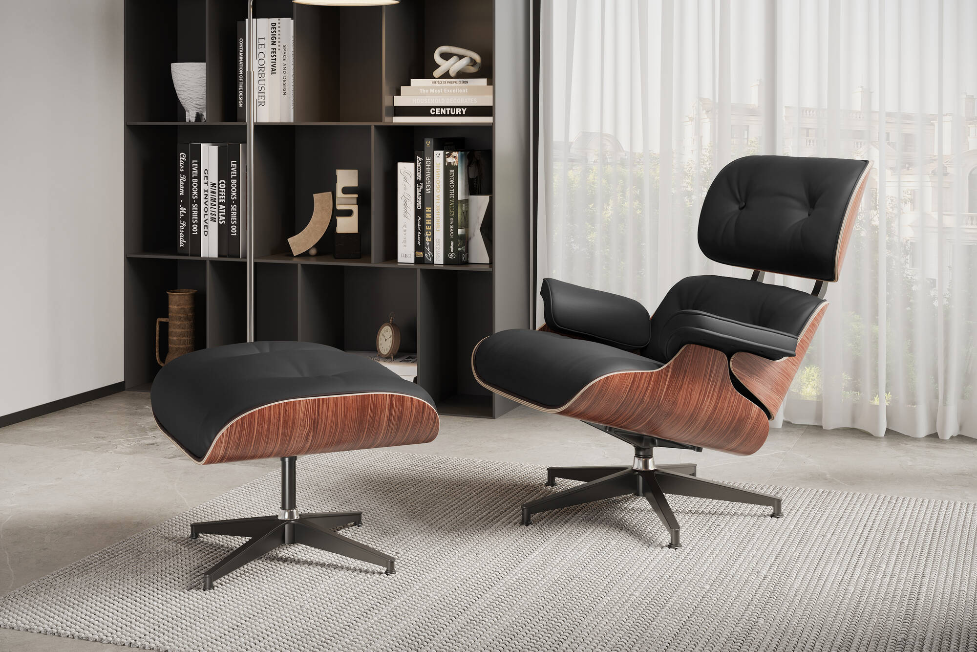 Armoni Leather Chair & Ottoman - Image 4