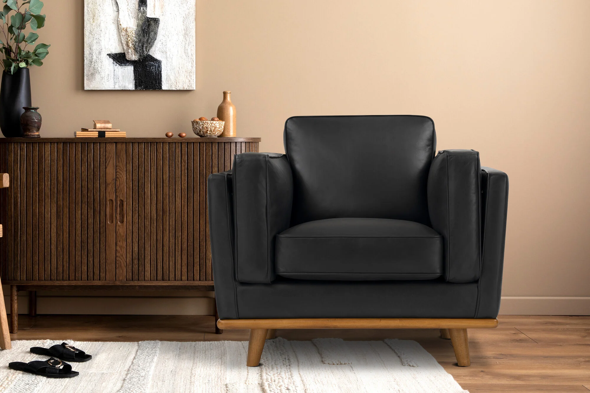 Artisan Leather Accent Chair - Image 11