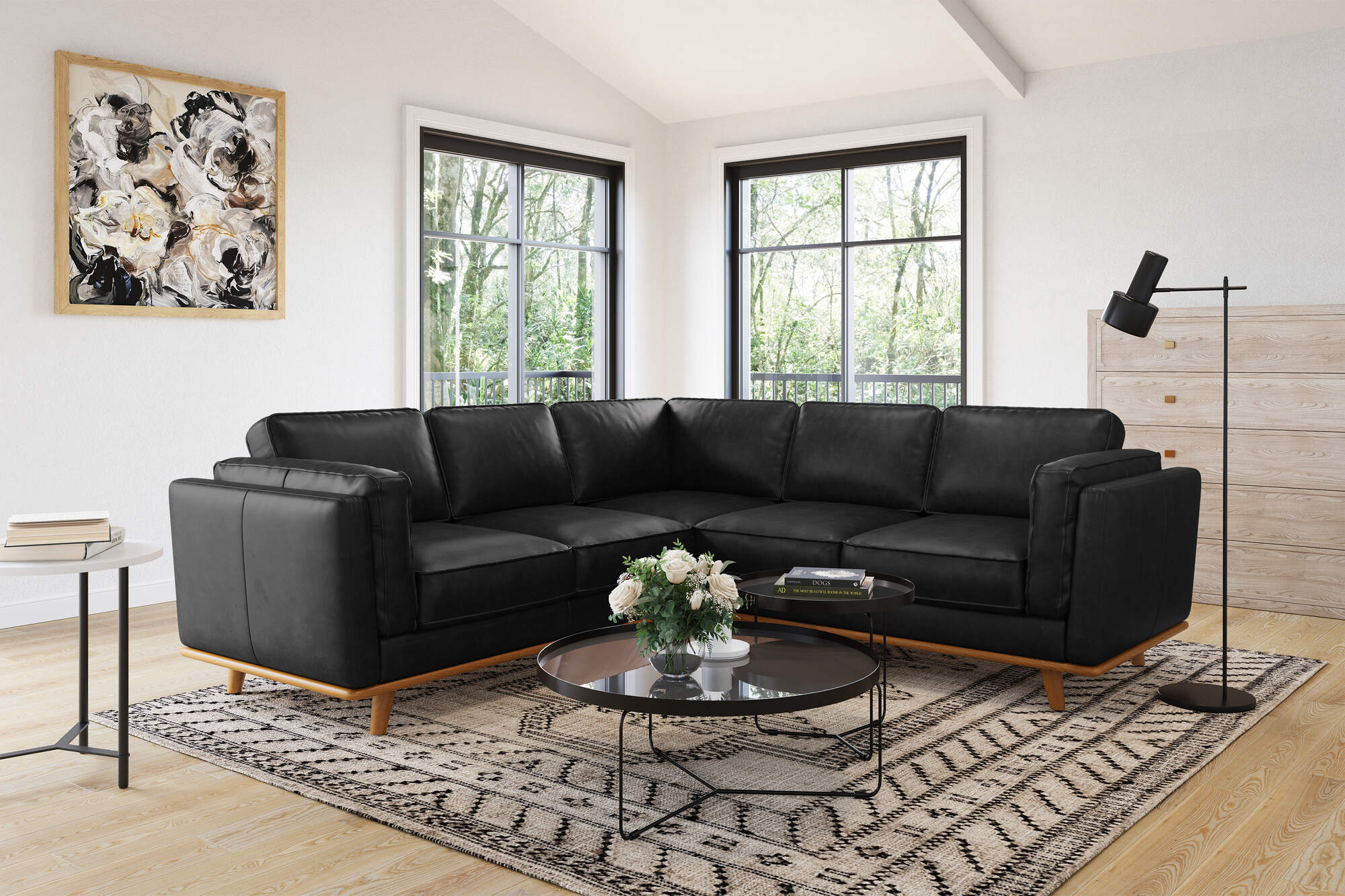 Artisan Leather Corner Sectional Lounge - Image 13
