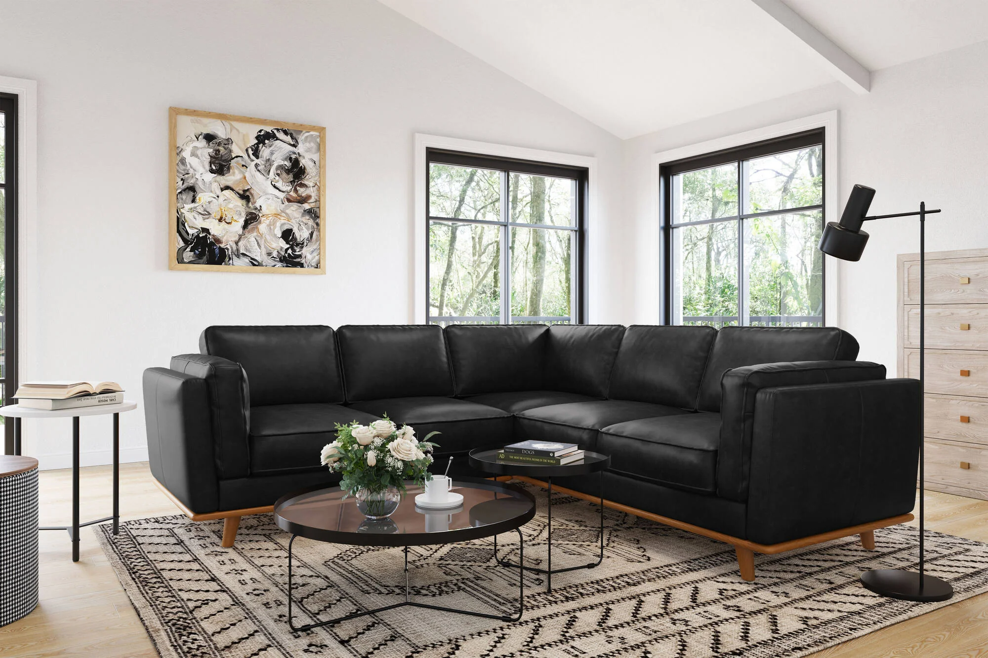 Artisan Leather Corner Sectional Lounge - Image 15