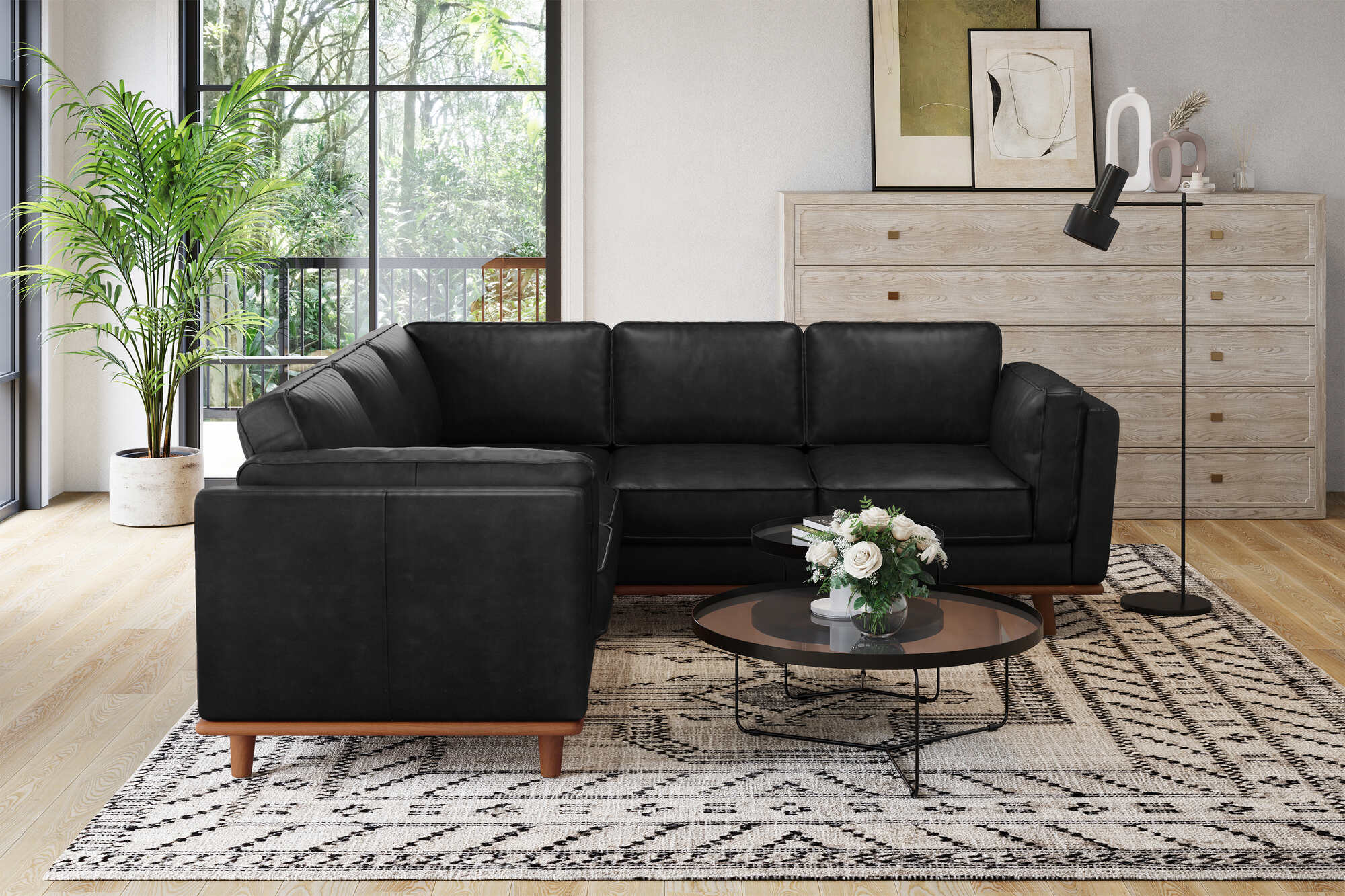 Artisan Leather Corner Sectional Lounge - Image 16