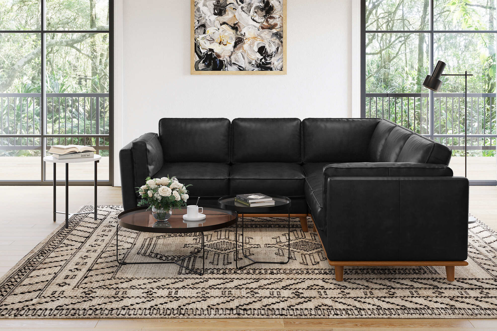Artisan Leather Corner Sectional Lounge - Image 17