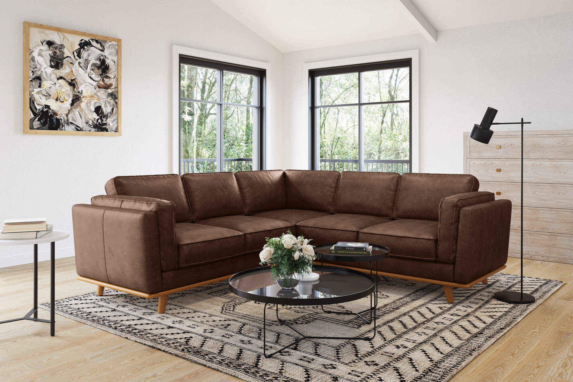 Artisan Leather Corner Sectional Lounge - Image 23