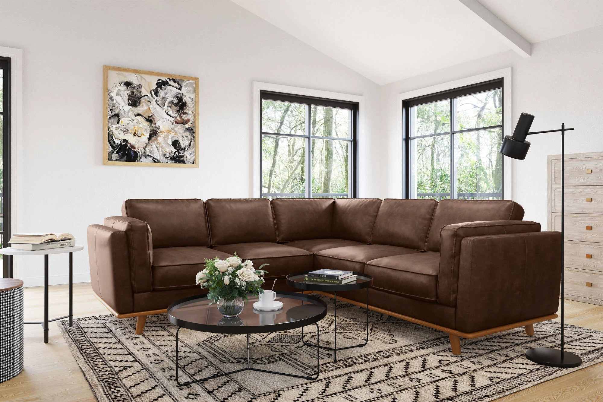 Artisan Leather Corner Sectional Lounge - Image 25