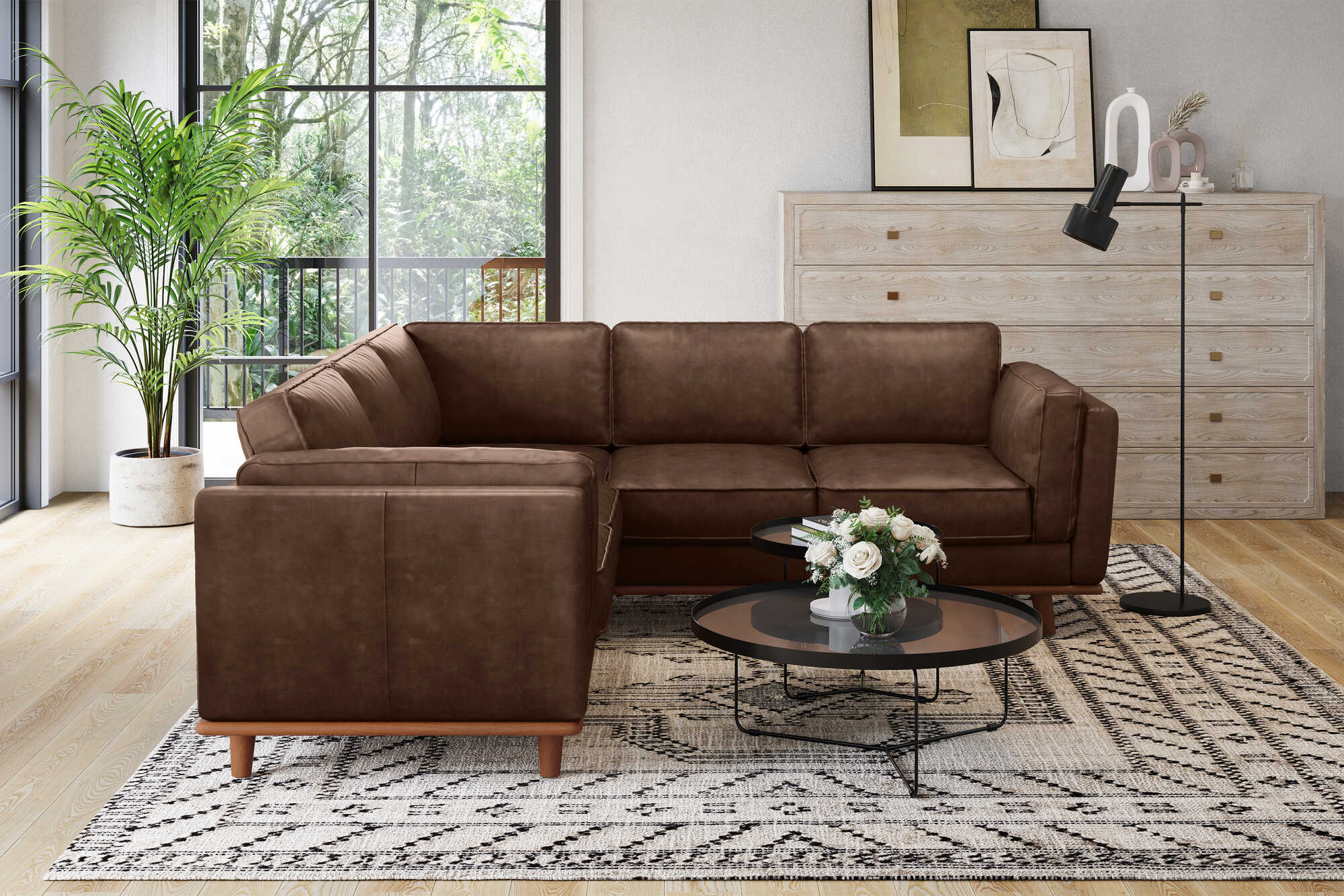 Artisan Leather Corner Sectional Lounge - Image 26
