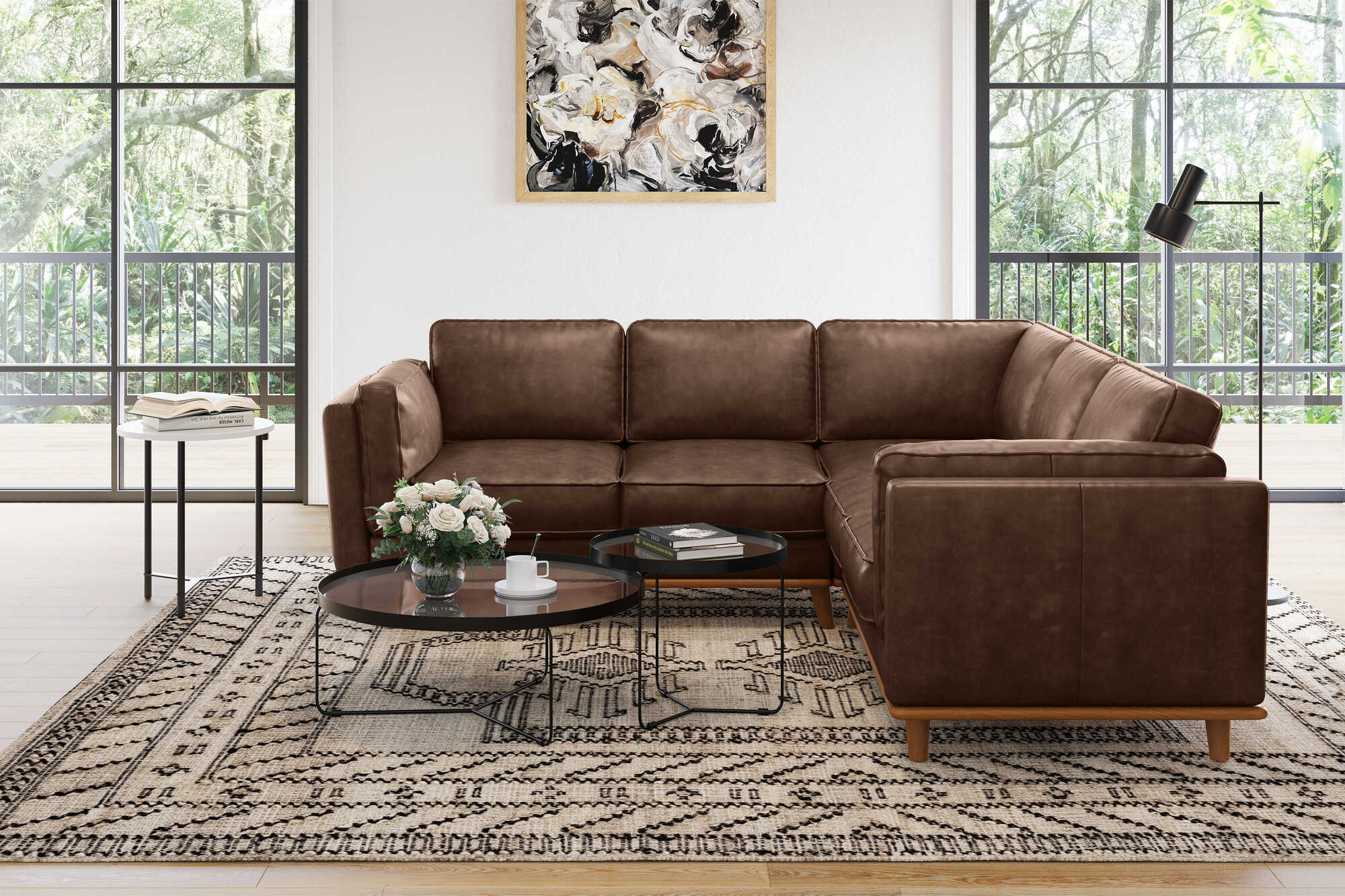 Artisan Leather Corner Sectional Lounge - Image 27