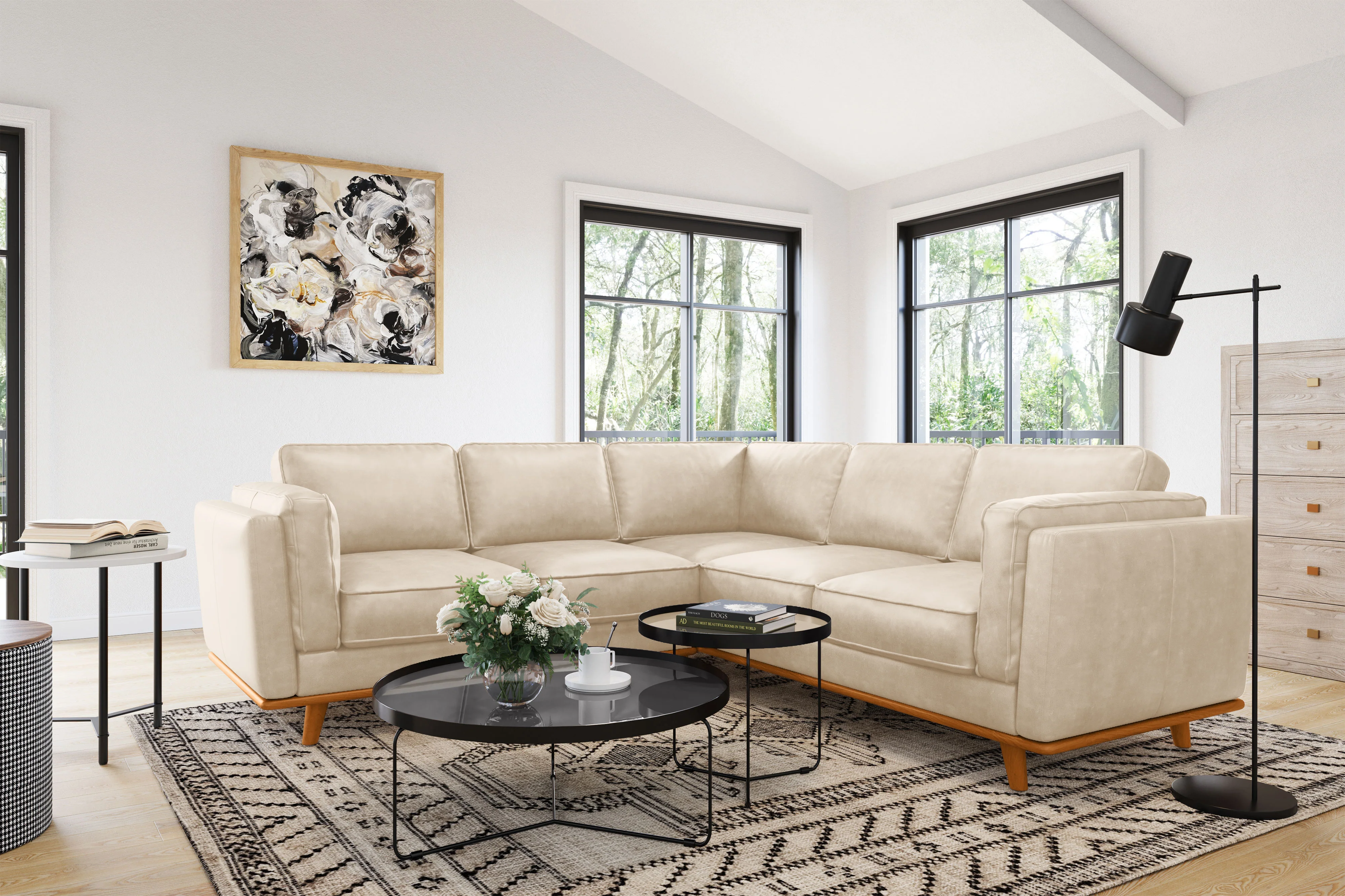 Artisan Leather Corner Sectional Lounge - Image 36