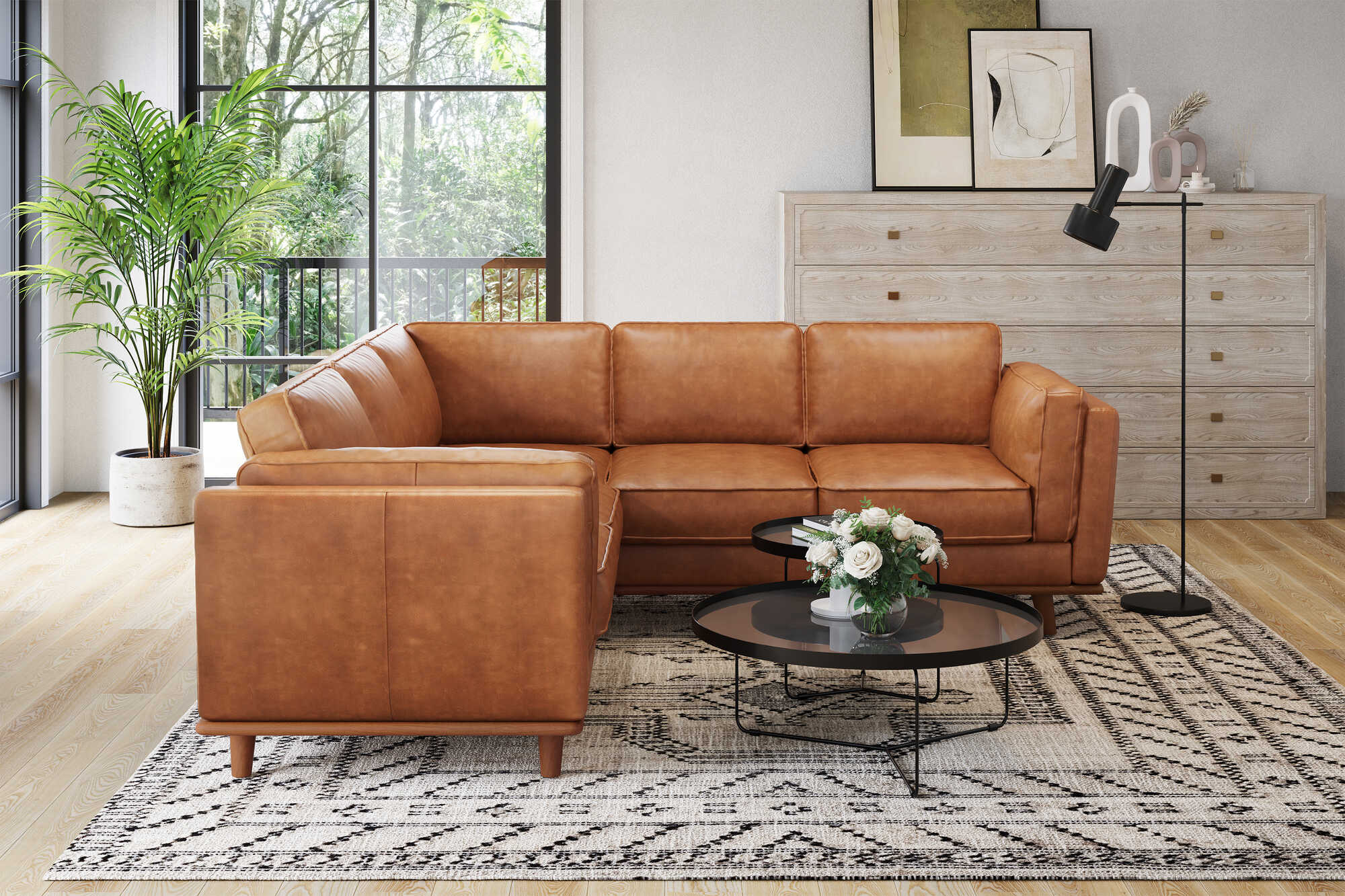 Artisan Leather Corner Sectional Lounge - Image 4