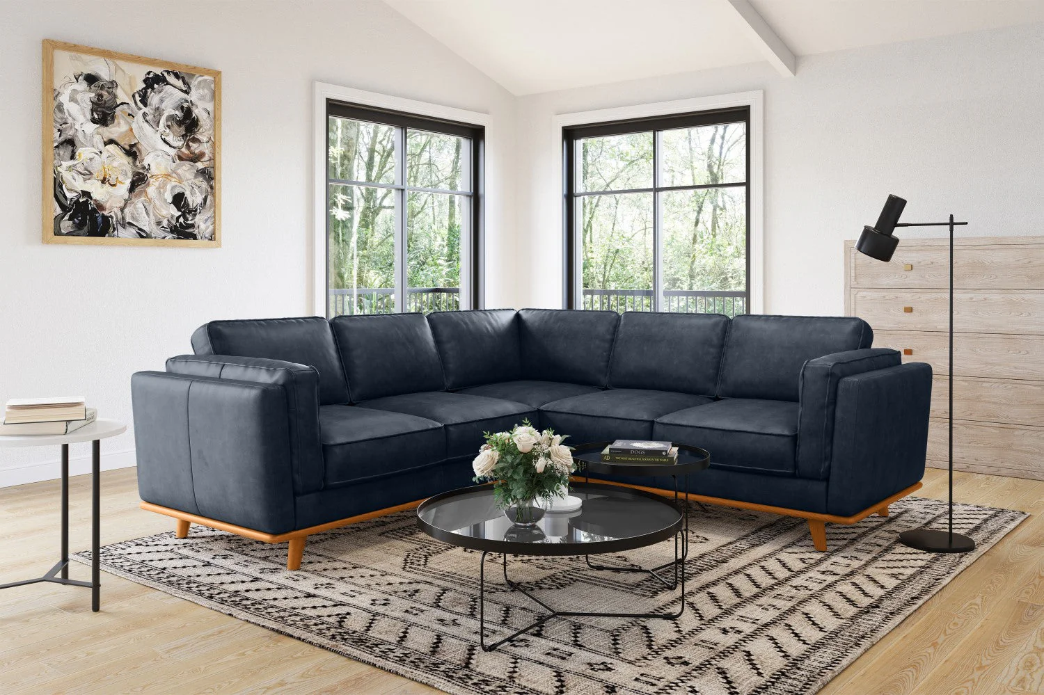 Artisan Leather Corner Sectional Lounge - Image 40