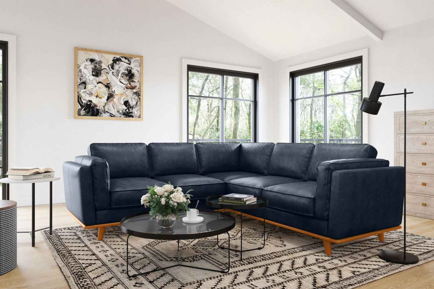 Artisan Leather Corner Sectional Lounge - Image 42