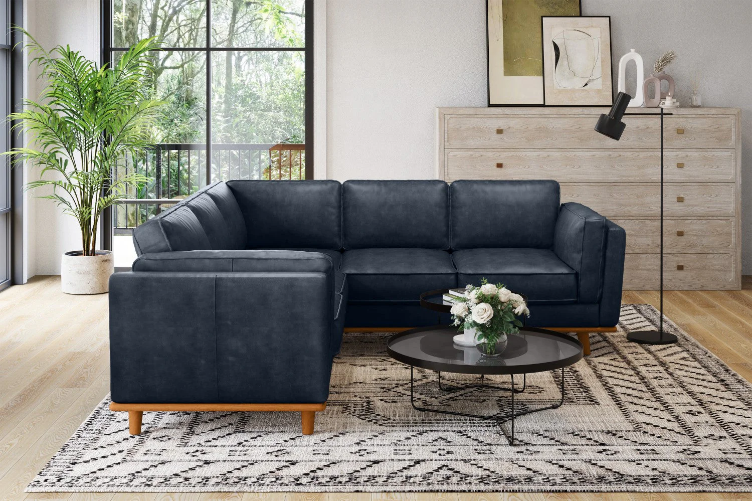 Artisan Leather Corner Sectional Lounge - Image 43