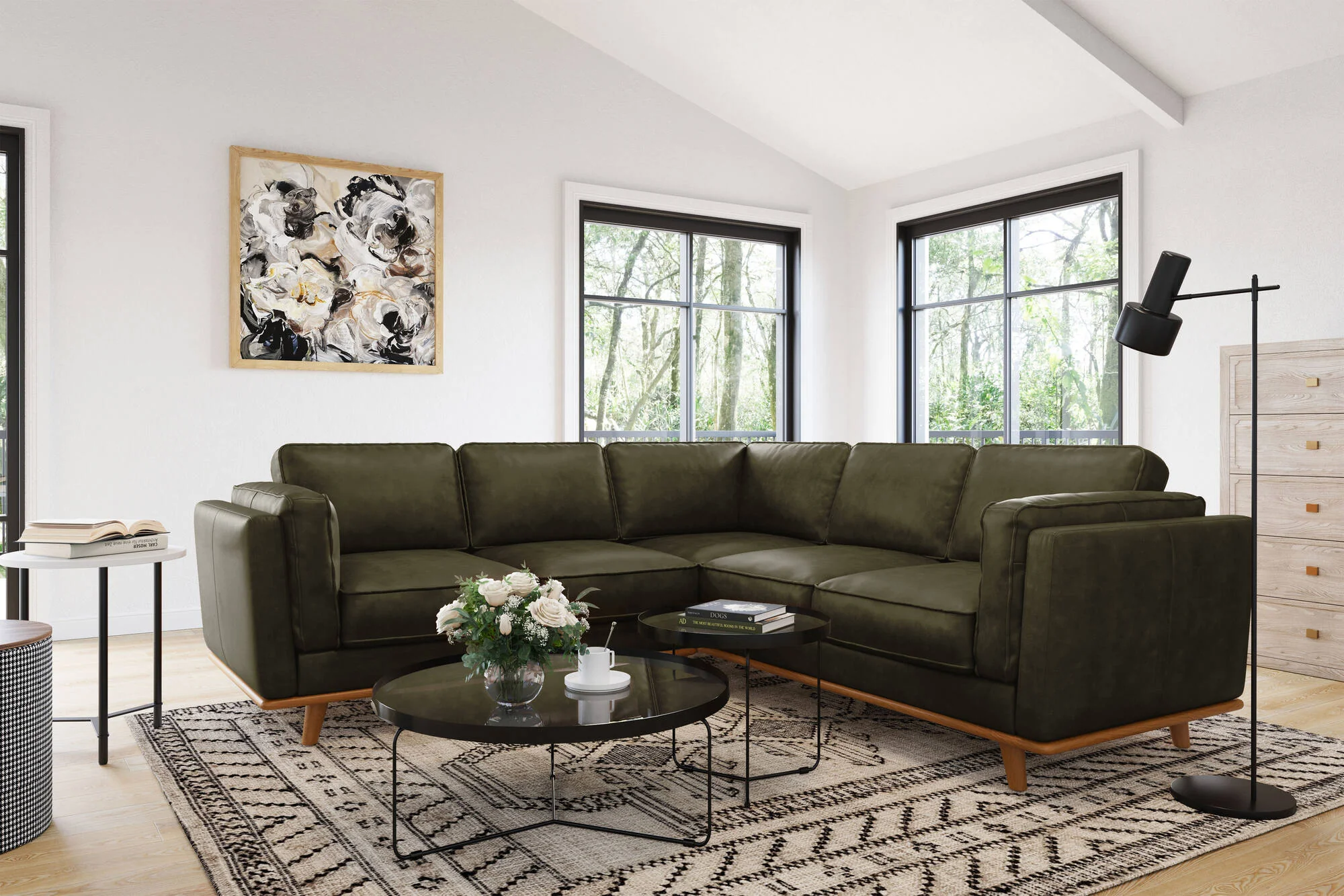 Artisan Leather Corner Sectional Lounge - Image 47