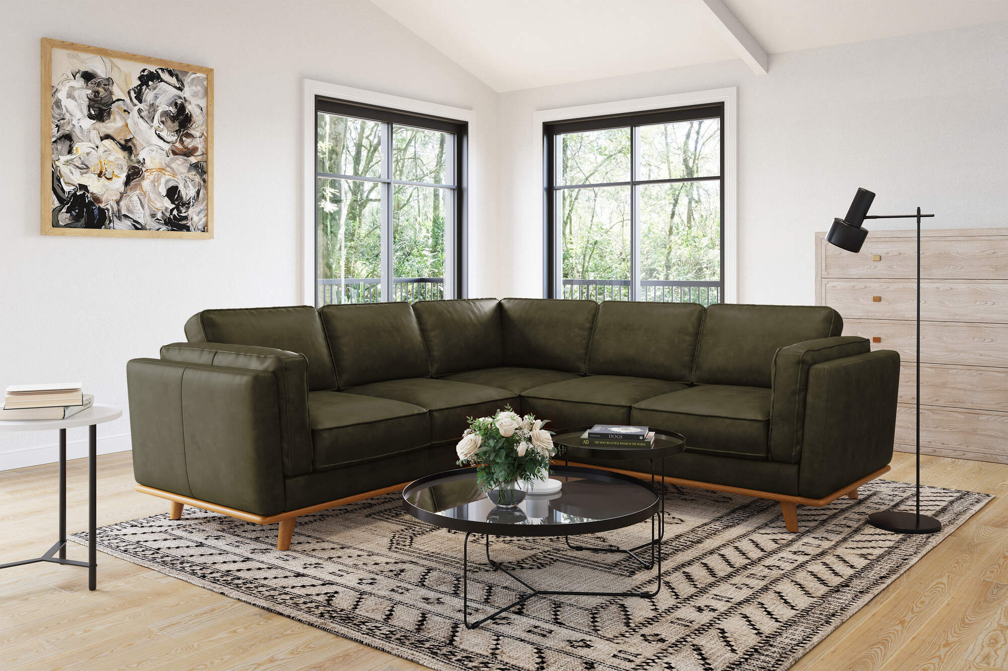 Artisan Leather Corner Sectional Lounge - Image 49