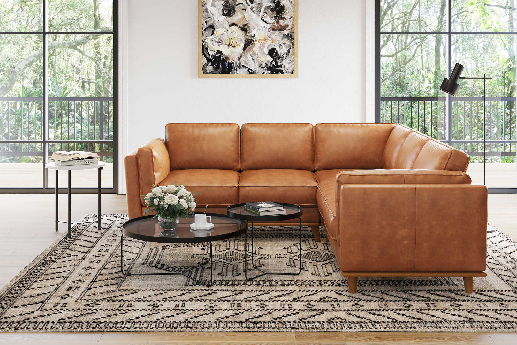 Artisan Leather Corner Sectional Lounge - Image 5
