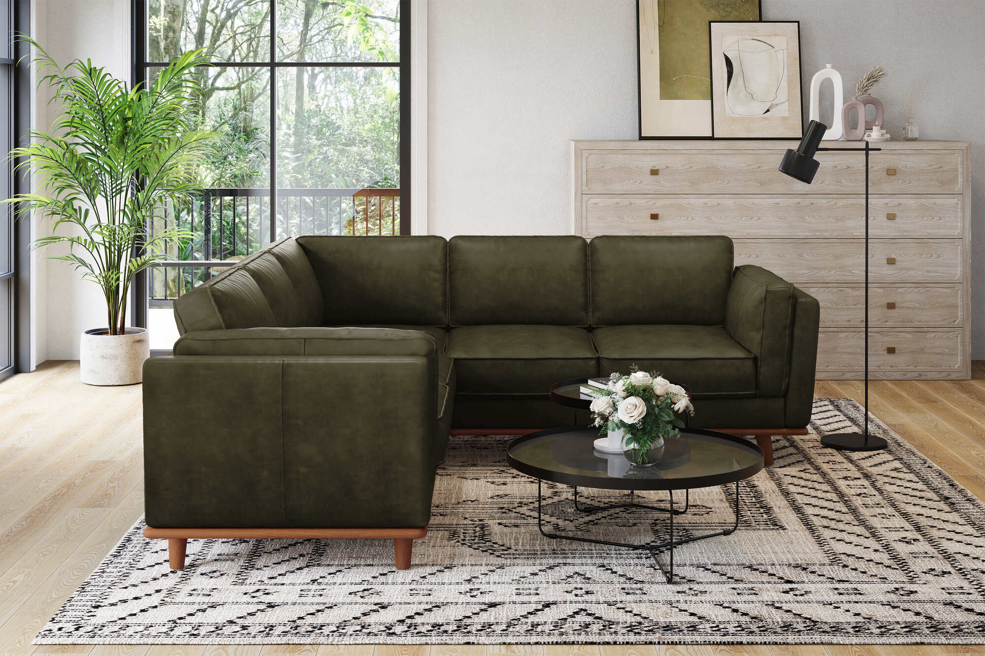 Artisan Leather Corner Sectional Lounge - Image 50